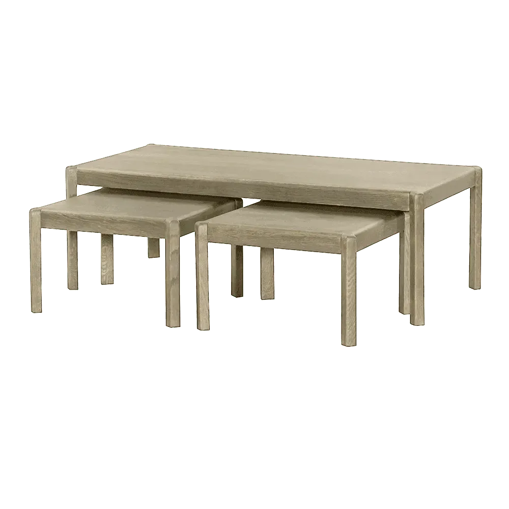 Amalfi Coffee Table and Side Table (set) white wash from 50 cm - Tower Living