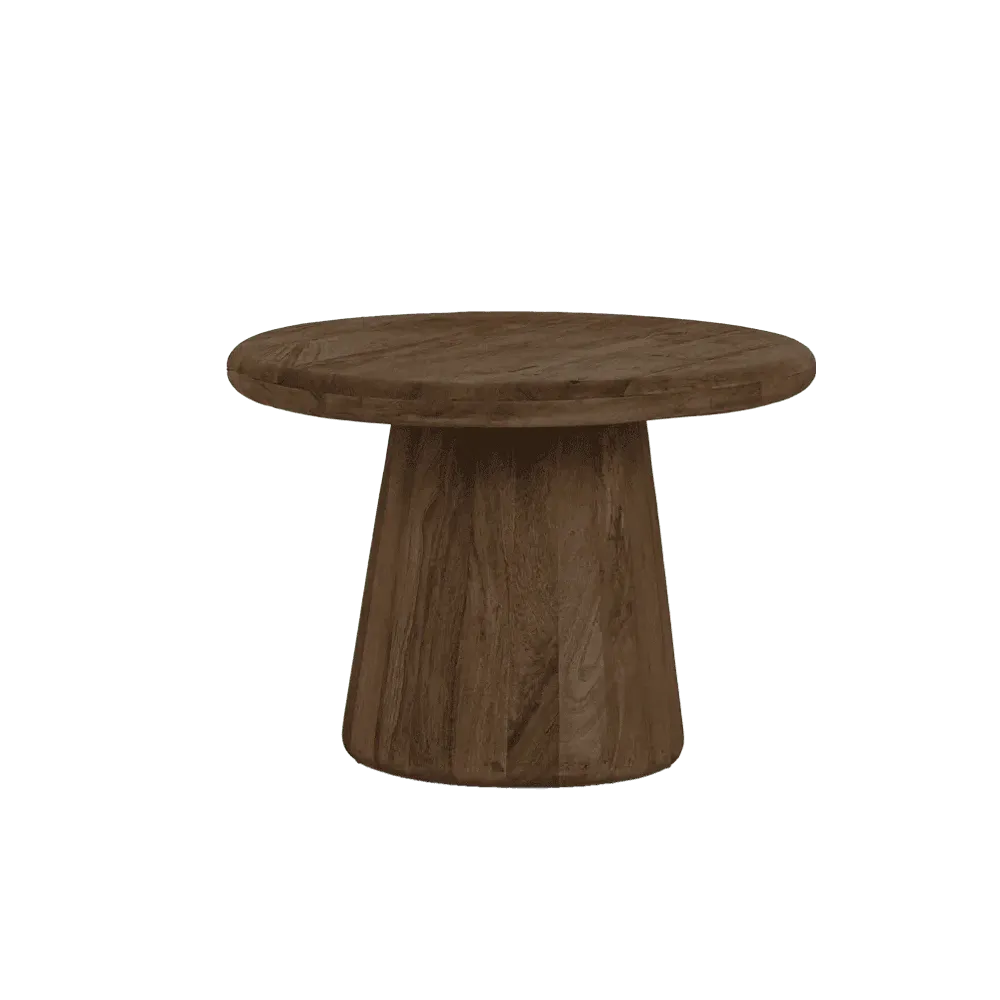 Asti Beistelltisch rund braun 60 cm, von oben fotografiert auf einem einfarbigen Hintergrund - Tower Living