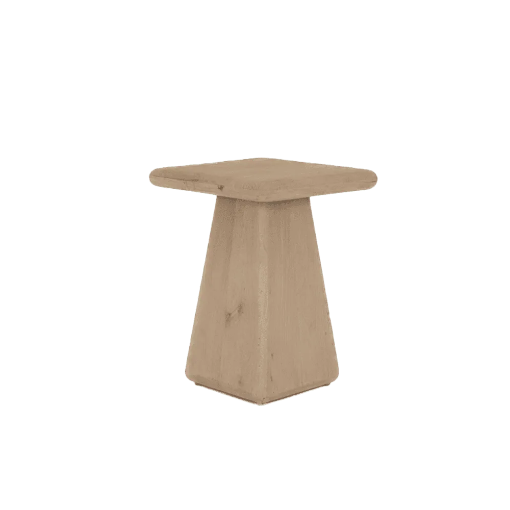Asti Beistelltisch quadratisch naturell 40 cm, von oben gesehen auf einem einfarbigen Hintergrund - Tower Living