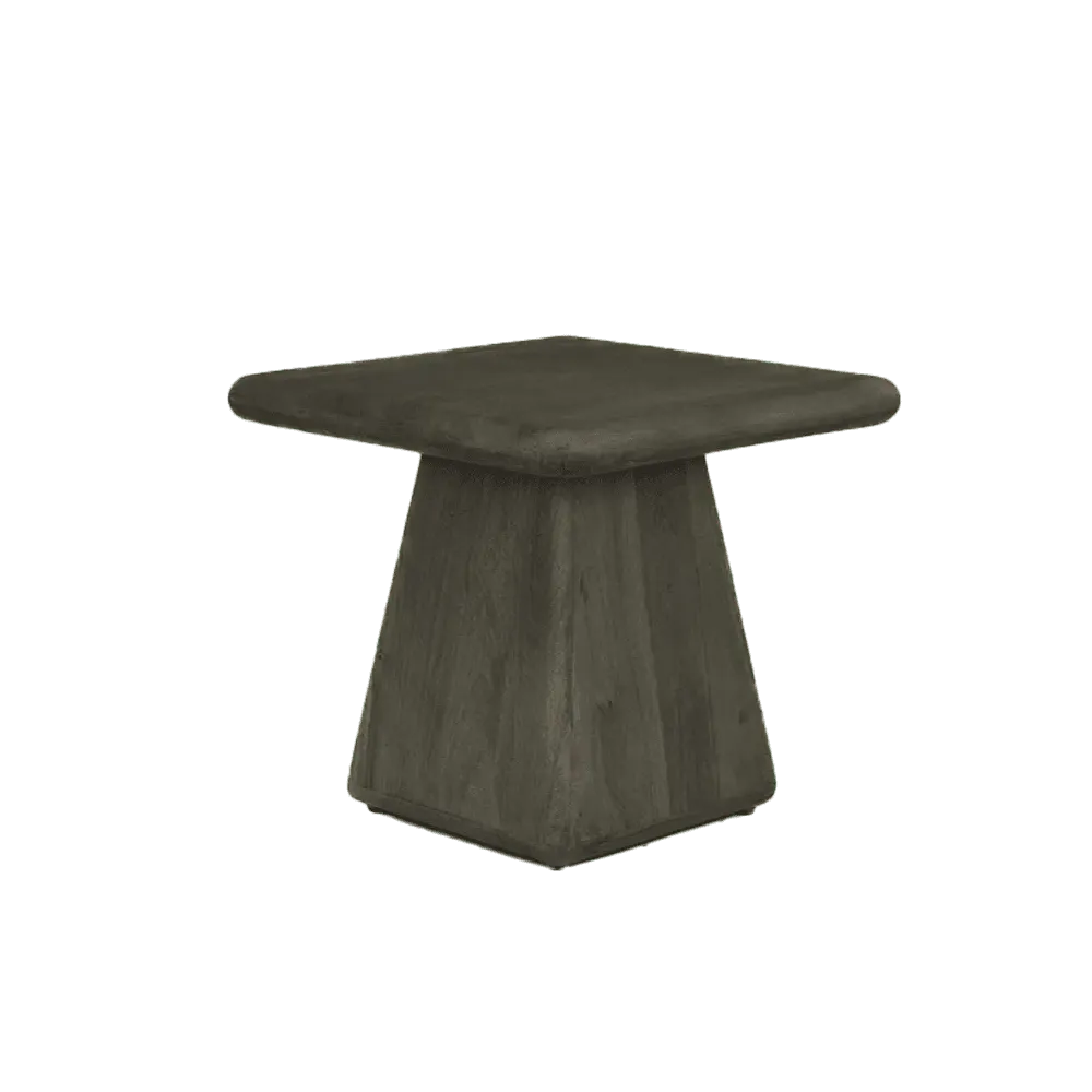Asti Beistelltisch quadratisch olivbraun 60 cm in einer Studio-Einstellung, von oben gesehen - Tower Living