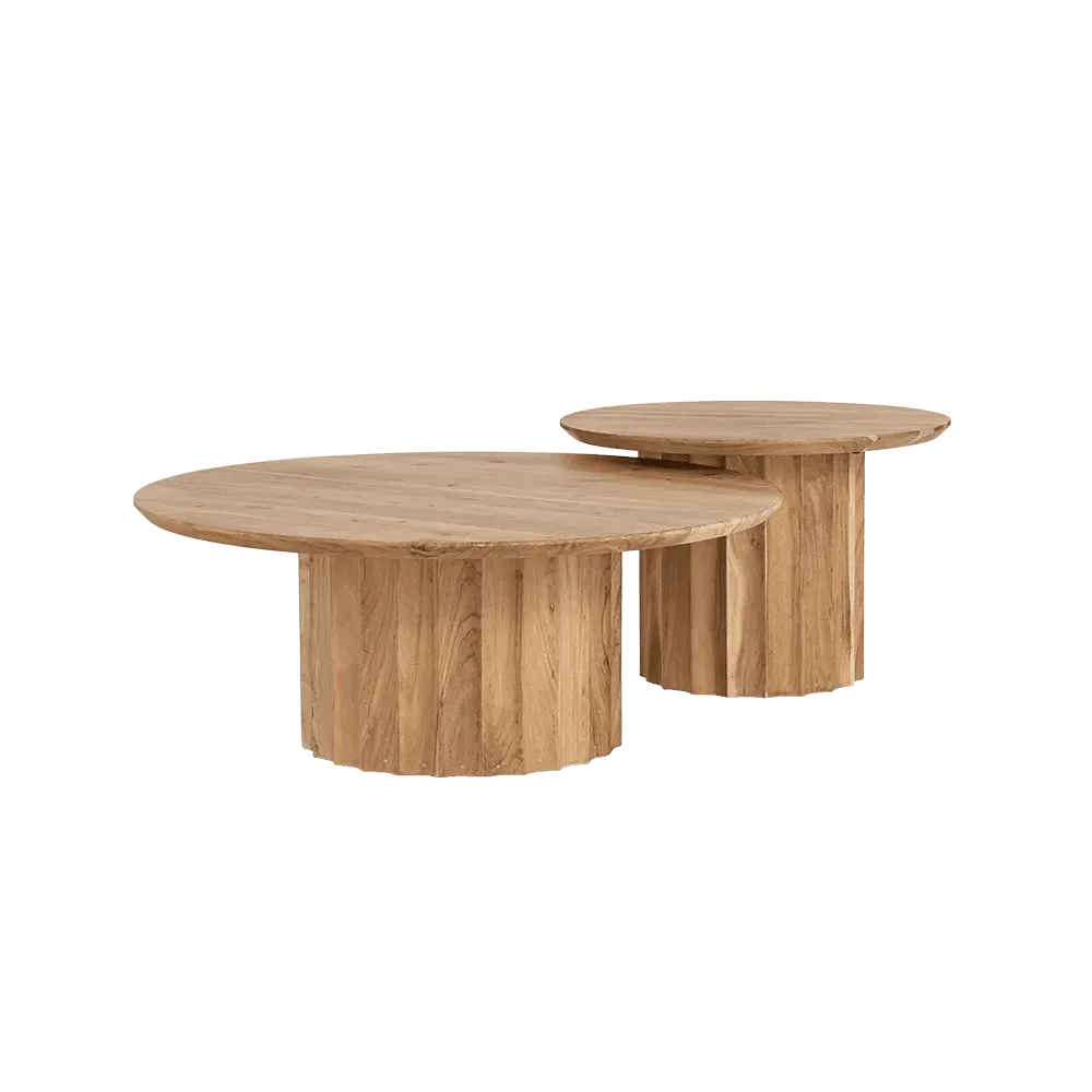 Coffee table Crotone set round 90ø / 60ø cm - Tower Living