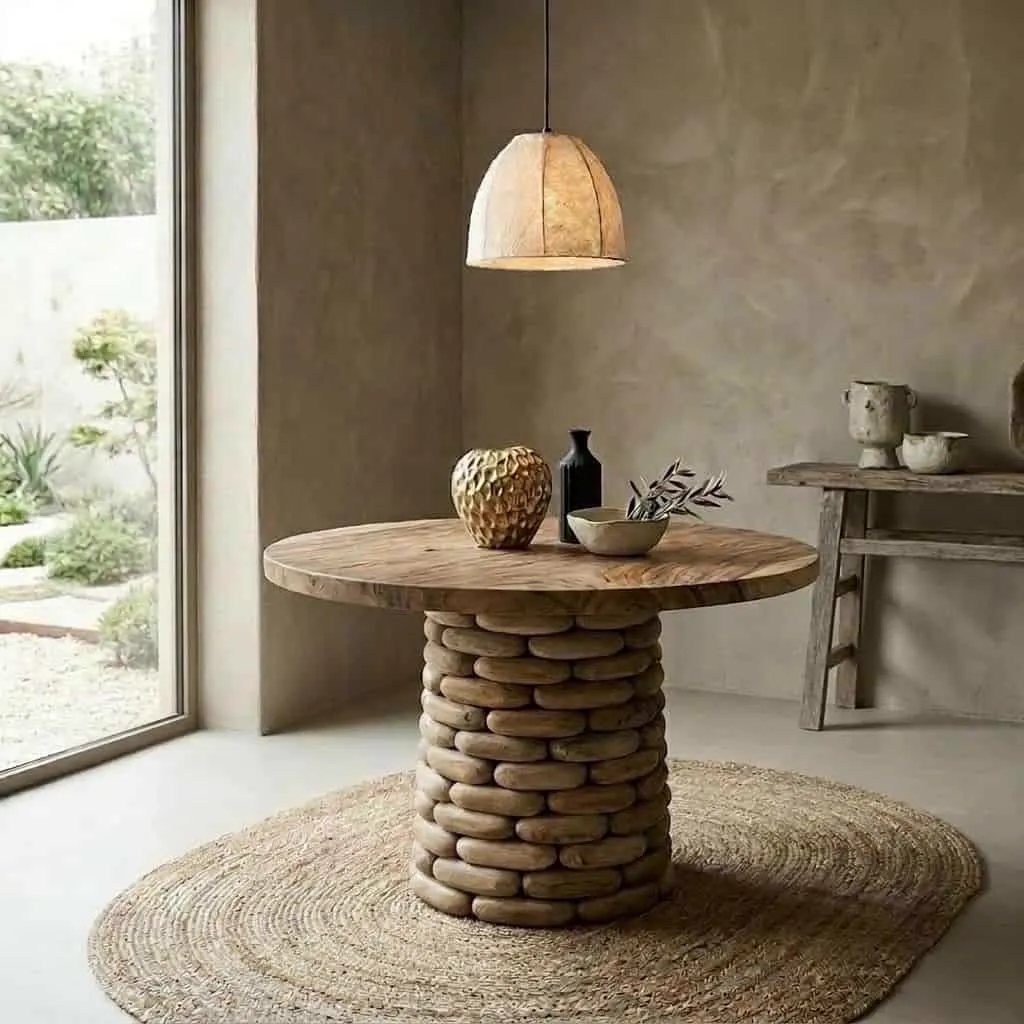 Eettafel Sem Rond | Massief Suarhout & Teakhout Poot