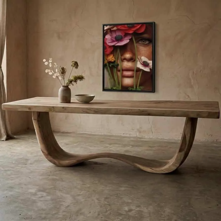 Eettafel Suarhout Unieke Houten Poot