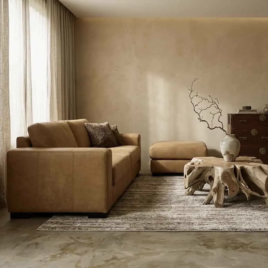 4-Sitzer Sofa Kentucky + Hocker | Africa Leder Caramel - Het Anker, foto 3