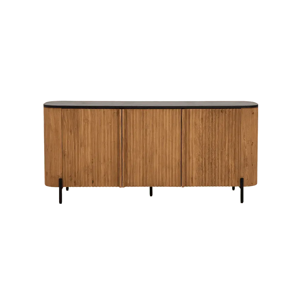 Das Palazzo Sideboard 180 cm steht auf einem grünen Untergrund in einem Studio, frontal fotografiert - Tower Living