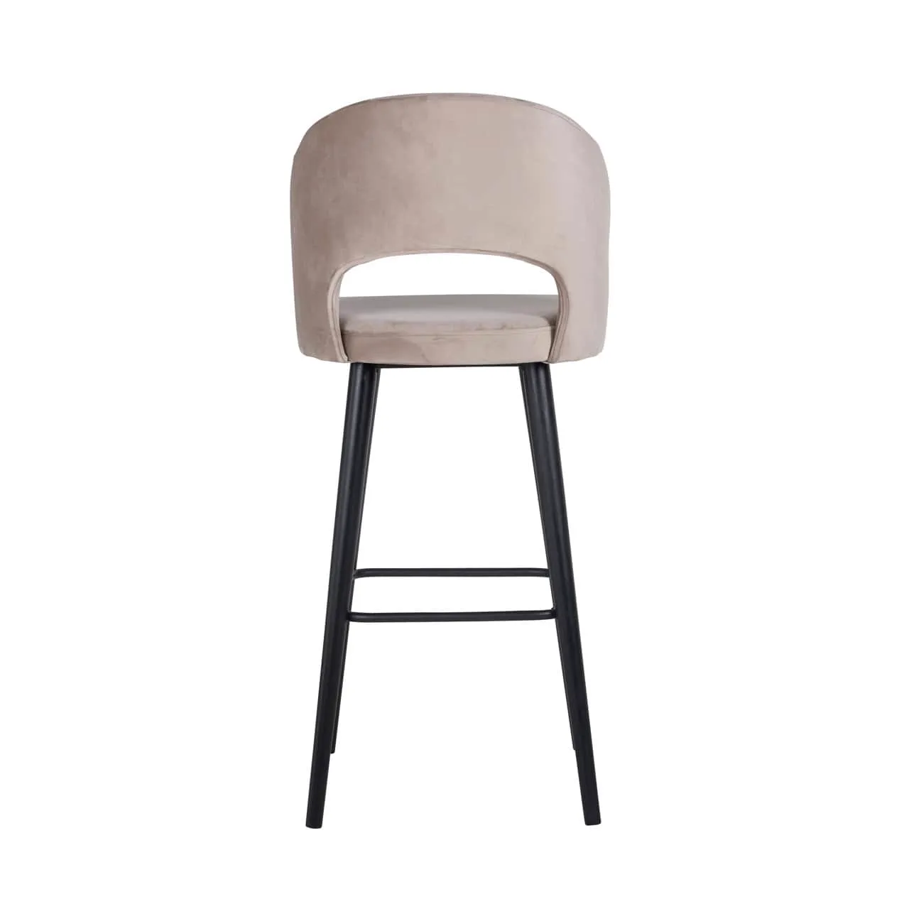 Barhocker Savoy khaki Samt, von vorne fotografiert auf weißem Hintergrund - Richmond Interiors