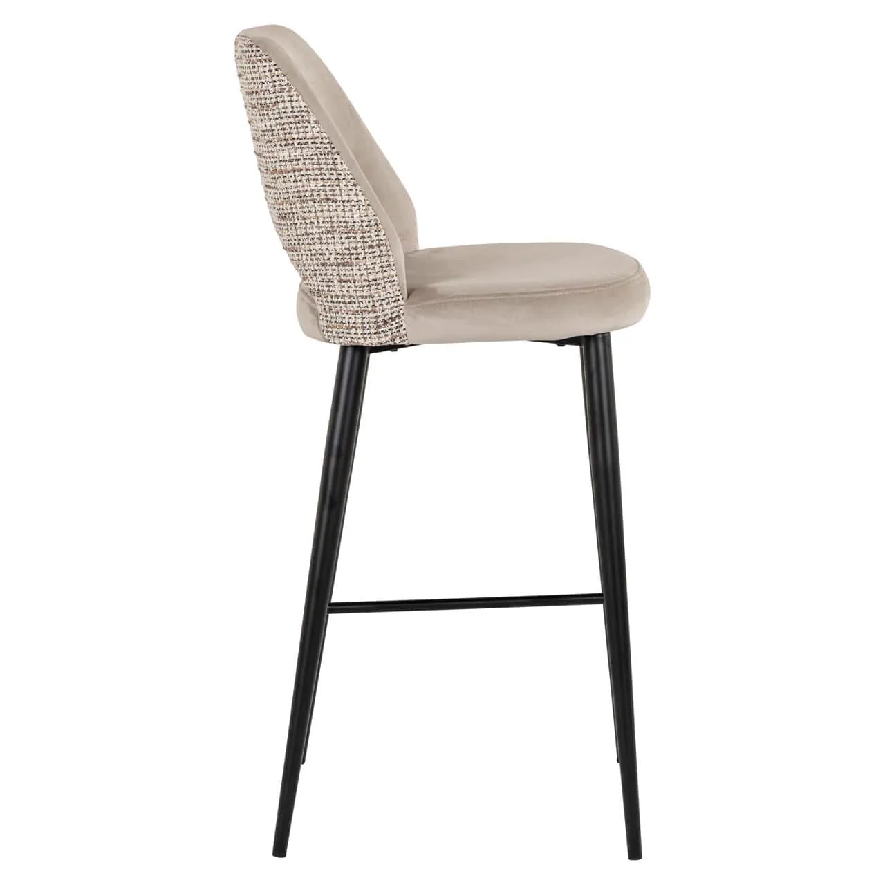 Seitenansicht des Barhocker Tabitha trendy nature fire retardant auf weißem Hintergrund - Richmond Interiors
