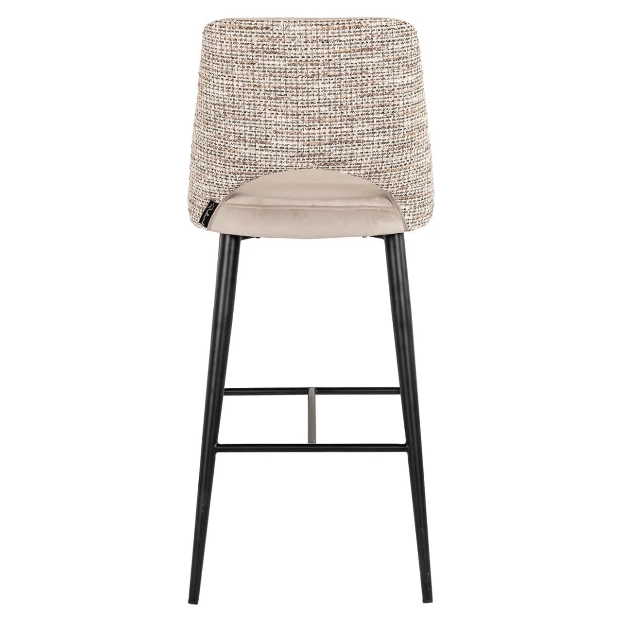 Barhocker Tabitha trendy nature fire retardant auf weißem Hintergrund, von hinten gesehen - Richmond Interiors