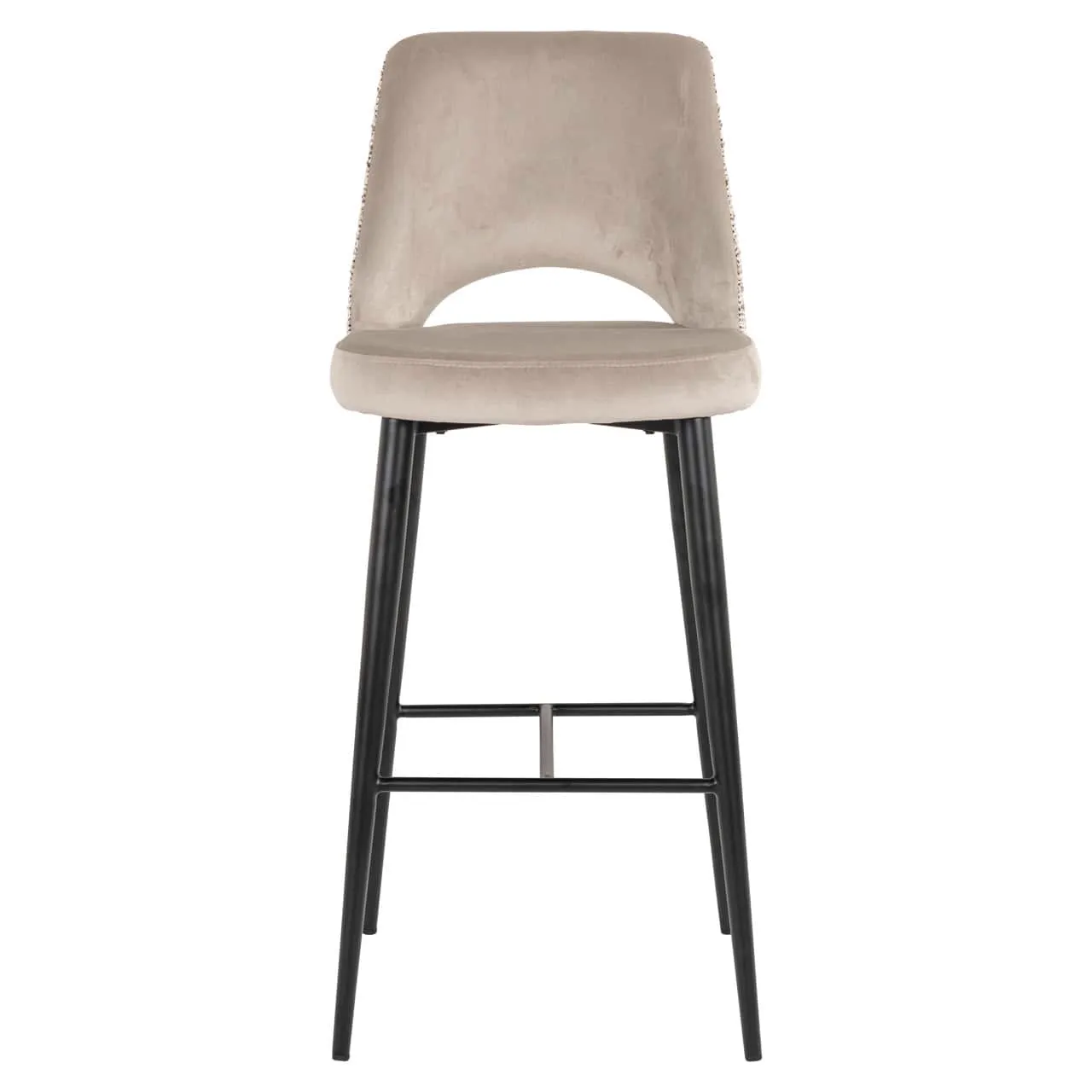 Barhocker Tabitha trendy nature fire retardant auf weißem Hintergrund, direkt von vorne fotografiert - Richmond Interiors
