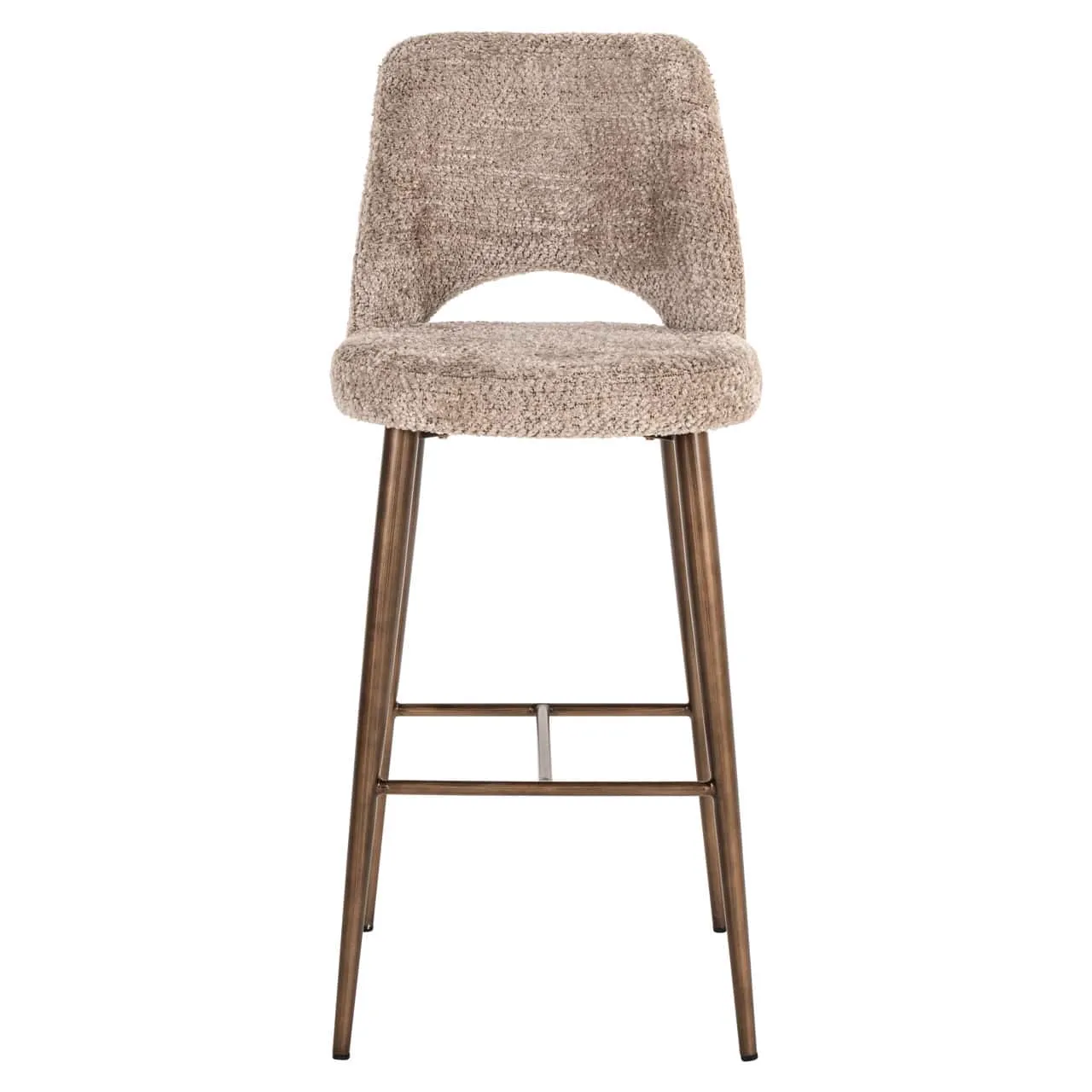 Barhocker Delphine lovely nature fire retardant auf weißem Hintergrund, frontal aufgenommen - Richmond Interiors