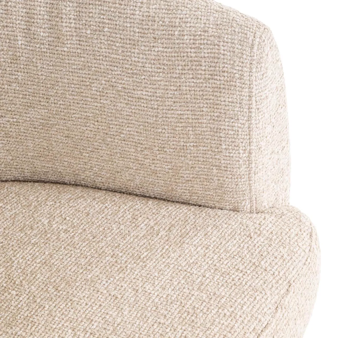 Close-up van de textuur van de biscotti stof van de Eetkamerstoel Quiriro biscotti swivel - Richmond Interiors