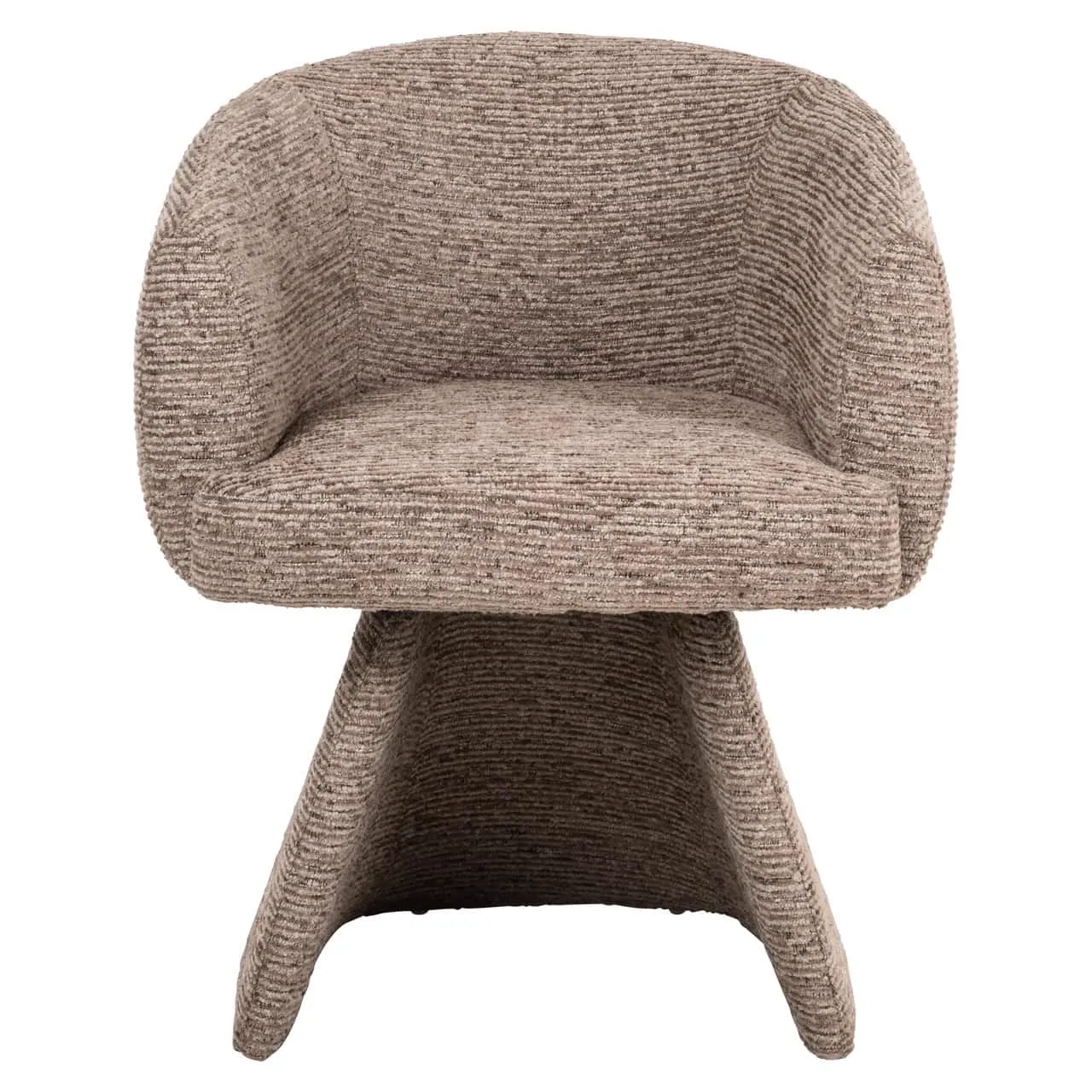 Esszimmerstuhl Quiriro Mocca Linear Swivel auf weißem Hintergrund, von vorne fotografiert - Richmond Interiors