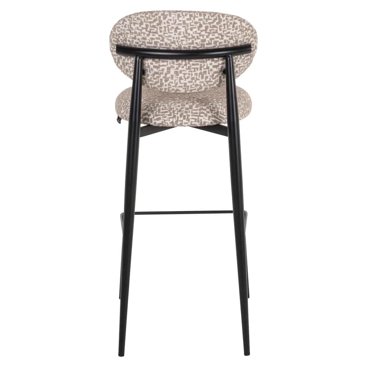 Barhocker Dantes natural geo fire retardant, von hinten auf weißem Hintergrund - Richmond Interiors