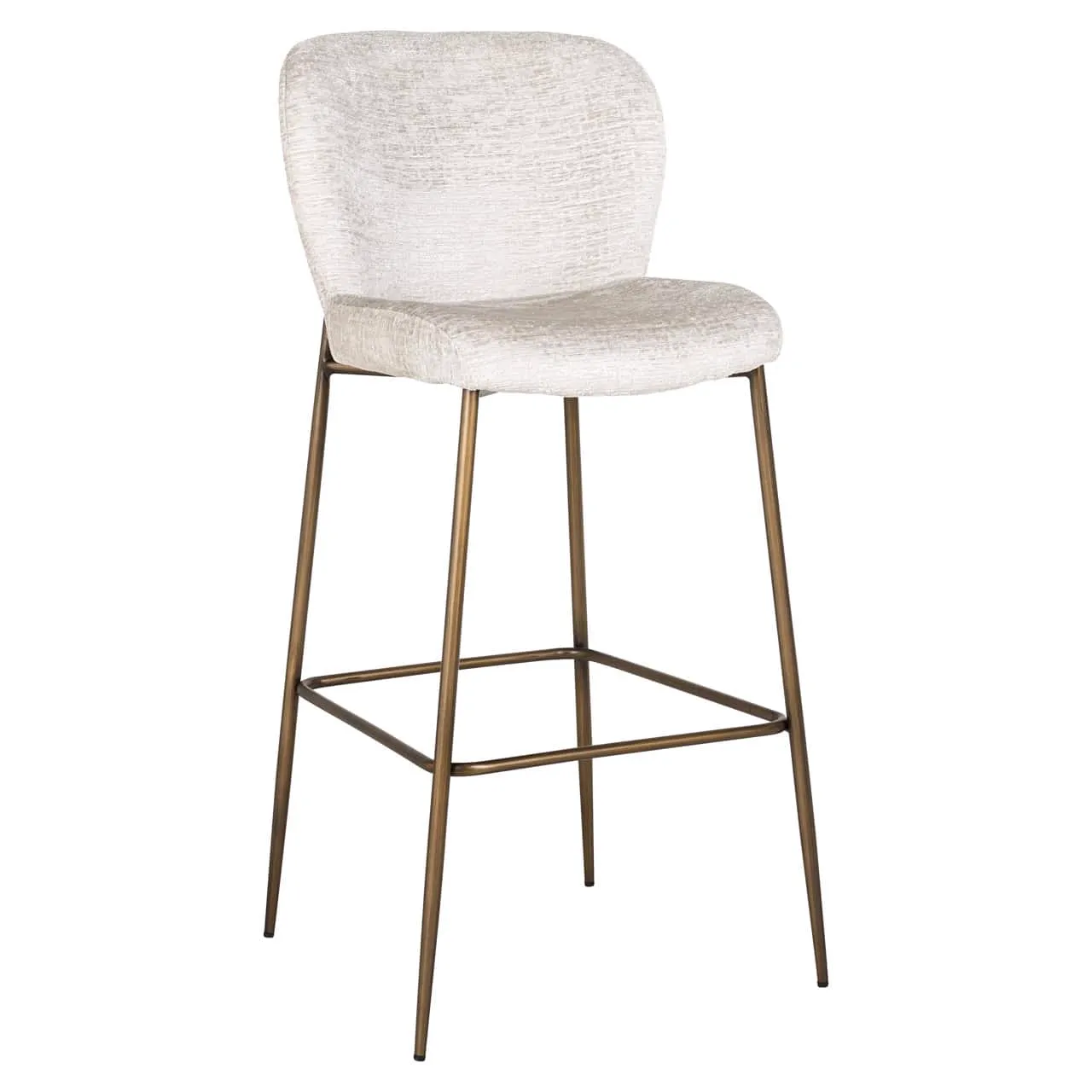 Barhocker Darby cream fusion auf weißem Hintergrund, mit hellem Sitz und dunklen Beinen - Richmond Interiors