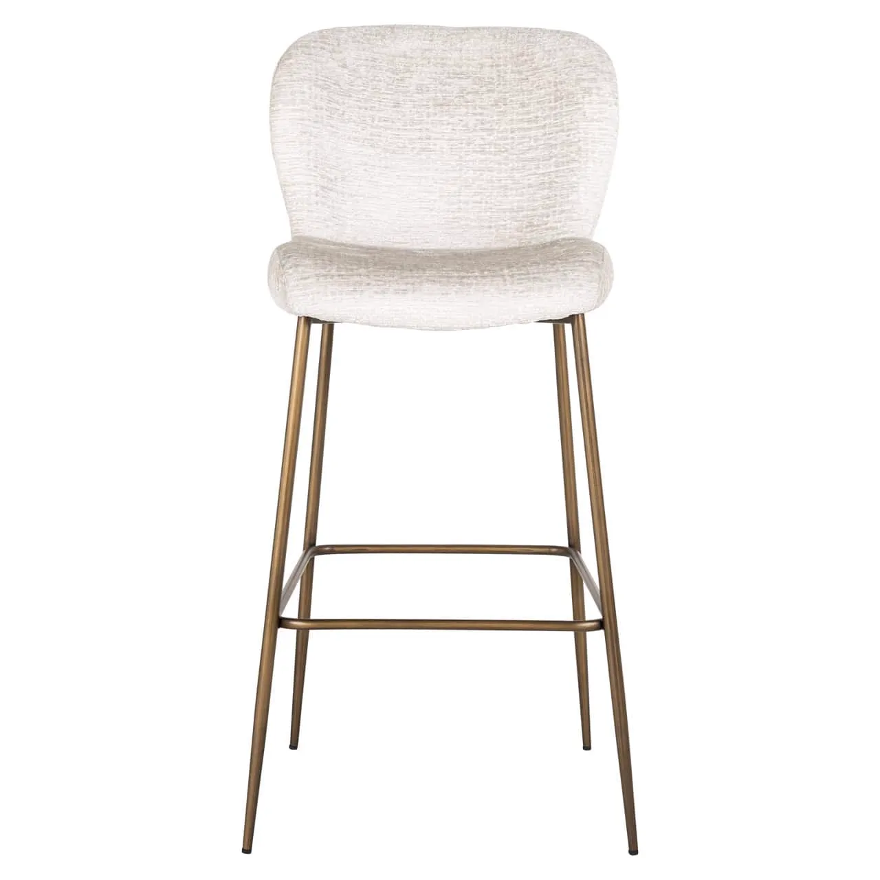 Barhocker Darby cream fusion auf weißem Hintergrund, mit hellem Sitz und bronzefarbenen Beinen - Richmond Interiors