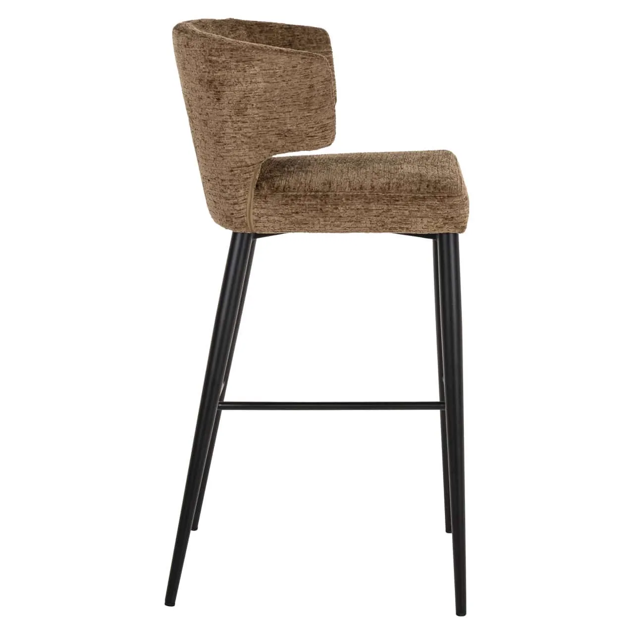Barhocker Taylor Brandy Fusion Fire Retardant, von der Seite auf weißem Hintergrund - Richmond Interiors