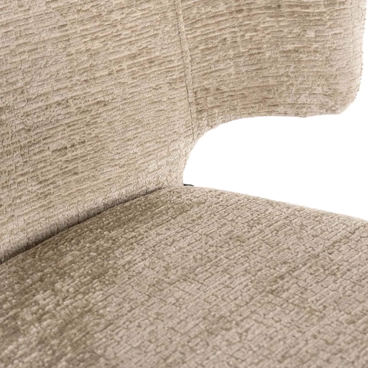 Detailaufnahme des Barhockers Taylor Desert Fusion Fire Retardant, mit Fokus auf die Textur von Sitzfläche und Rückenlehne - Richmond Interiors