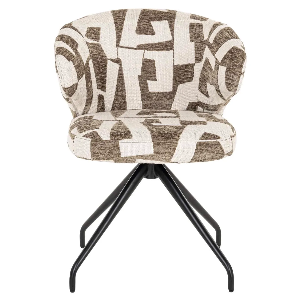 Eetkamerstoel Milly moss graffic swivel met een abstract patroon op een witte achtergrond - Richmond Interiors