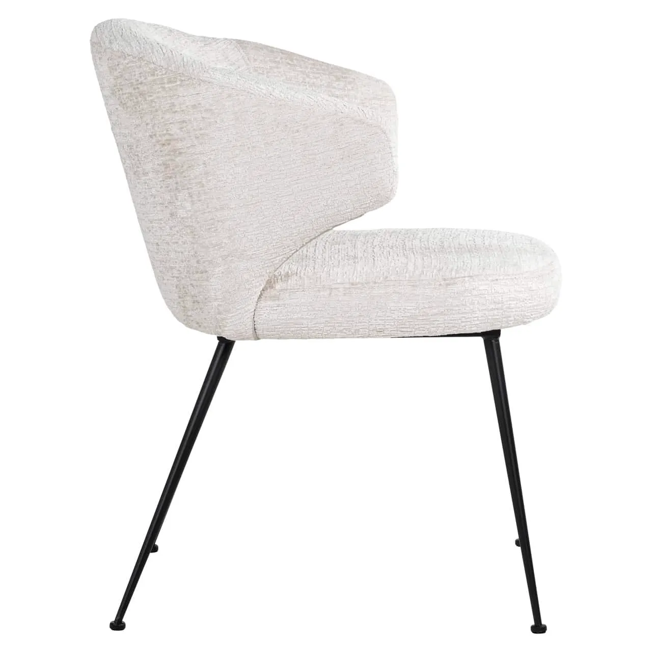Eetkamerstoel Xandra cream fusion, van de zijkant gefotografeerd op een witte achtergrond - Richmond Interiors