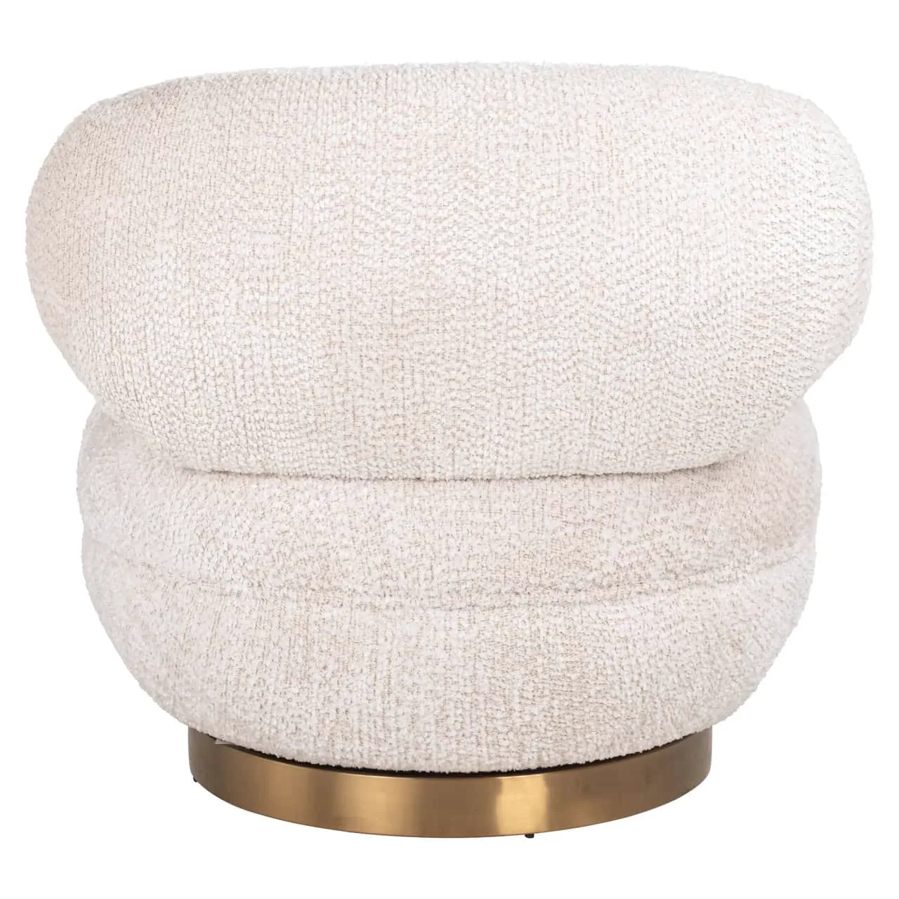 Loungesessel Jace lovely cream swivel auf weißem Hintergrund, von vorne fotografiert - Richmond Interiors