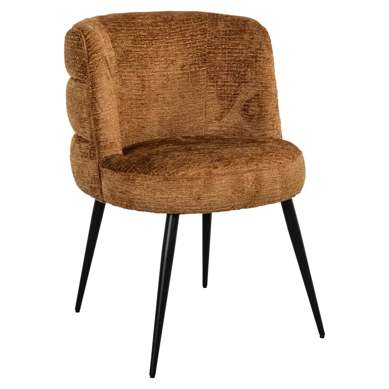 Esszimmerstuhl Stella Cognac Fusion auf weißem Hintergrund, schräg von vorne fotografiert - Richmond Interiors