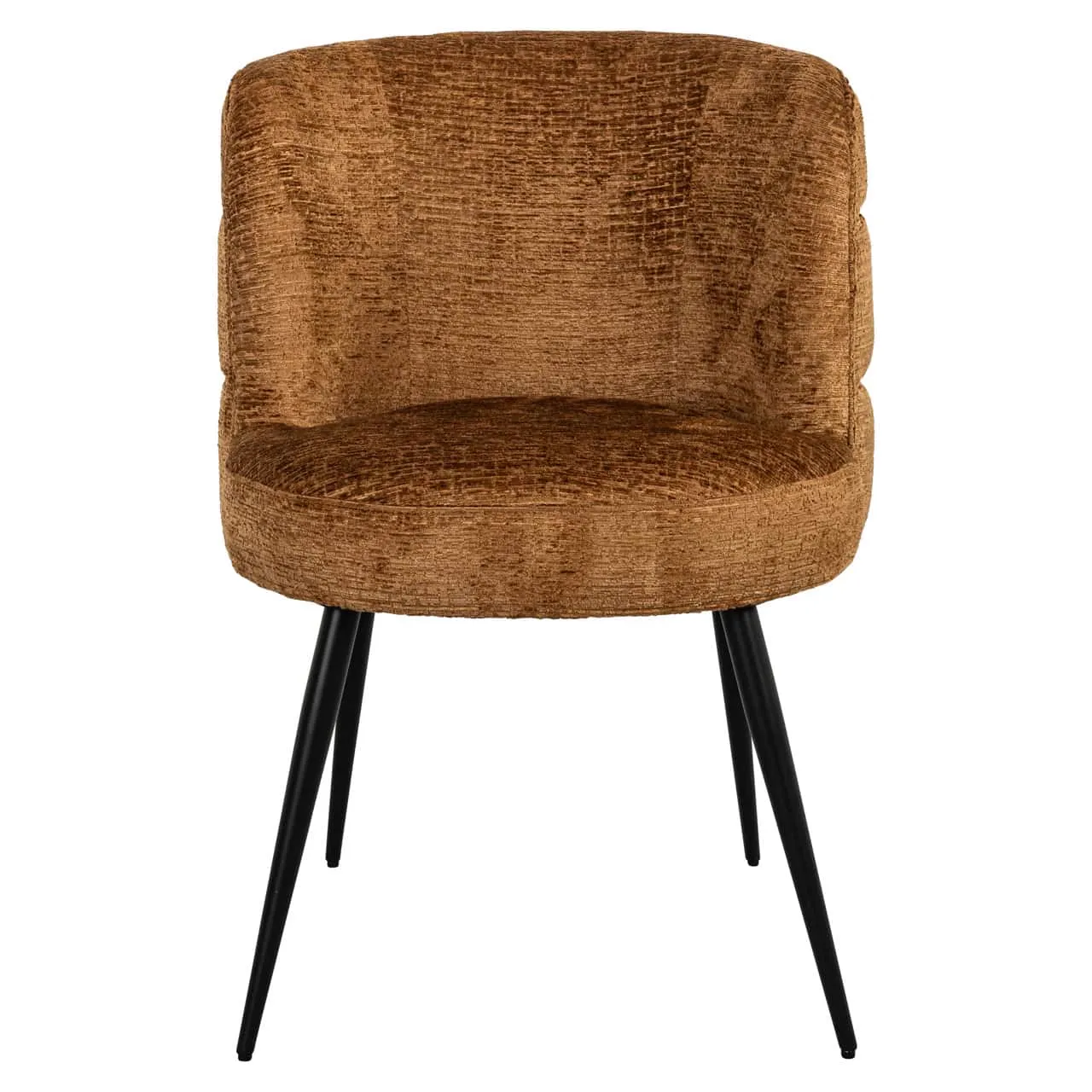 Esszimmerstuhl Stella Cognac Fusion auf weißem Hintergrund, von vorne fotografiert - Richmond Interiors