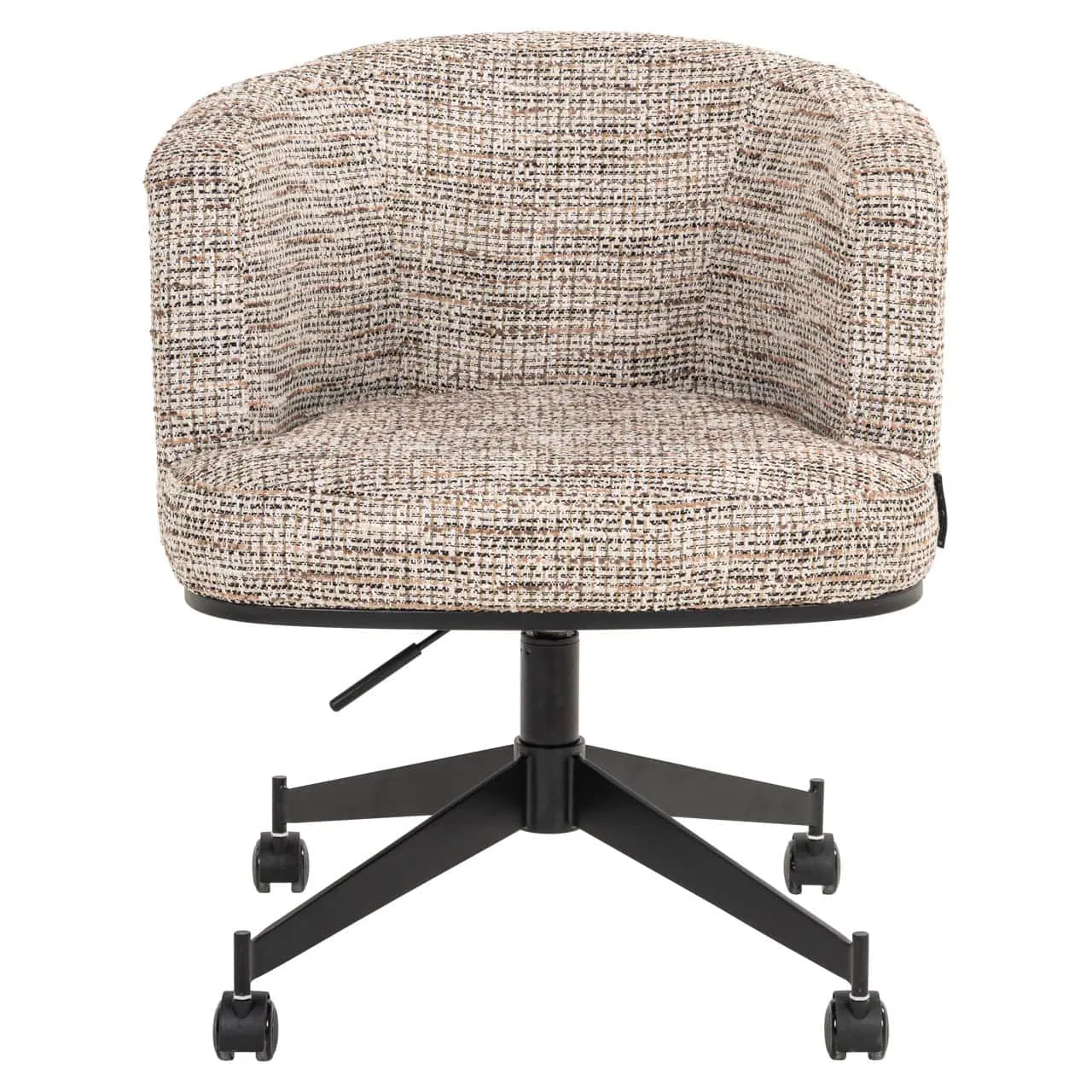 Eetkamerstoel Rochenne trendy nature swivel on wheels op een witte achtergrond, vooraanzicht - Richmond Interiors