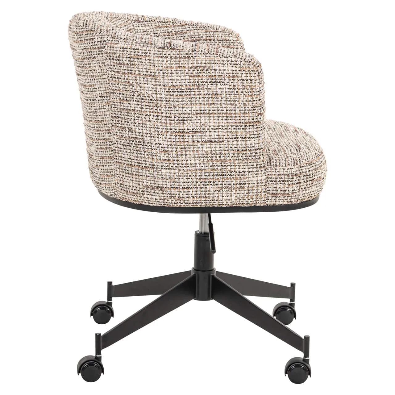 Eetkamerstoel Rochenne trendy nature swivel on wheels, schuin van achteren gefotografeerd op een witte achtergrond - Richmond Interiors