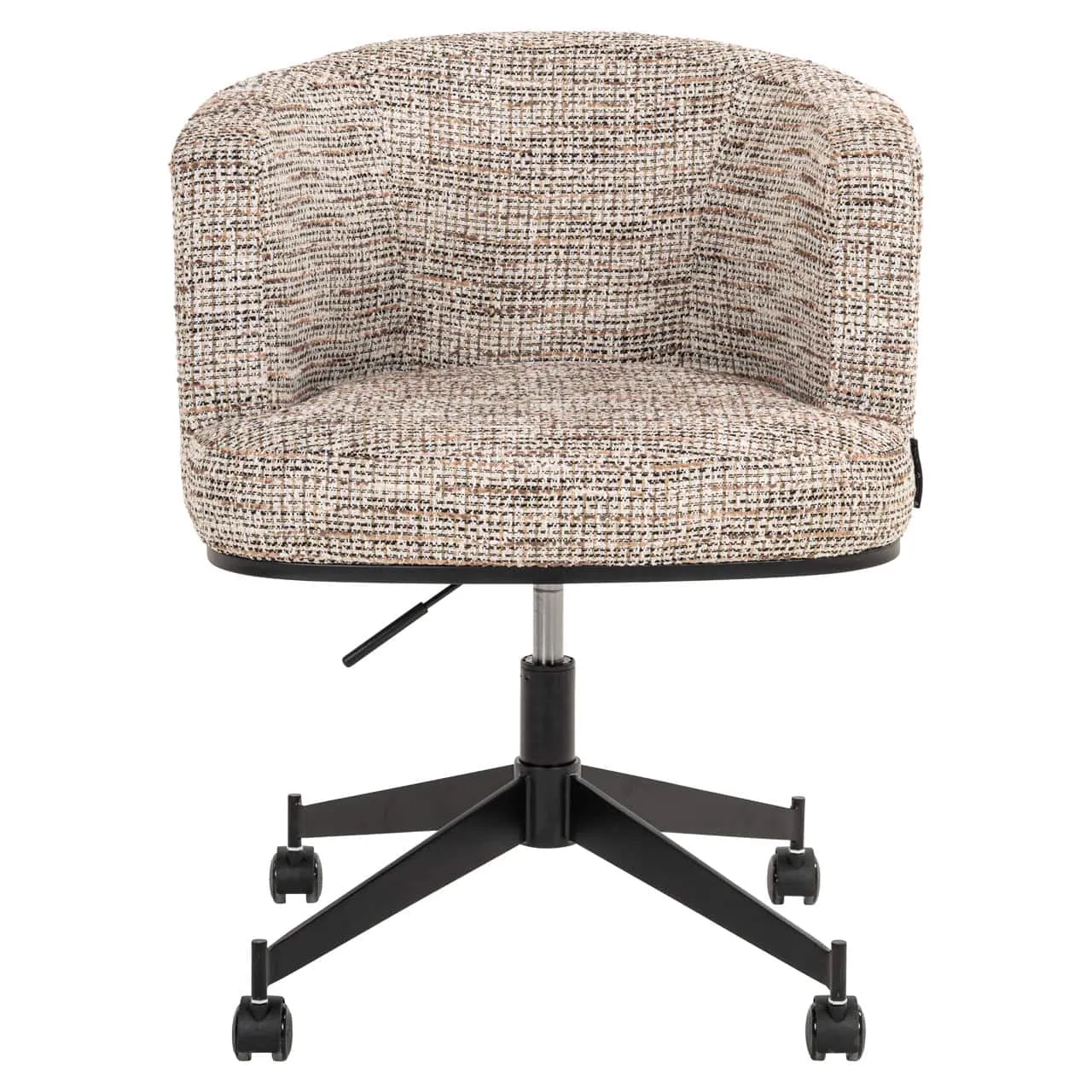 Eetkamerstoel Rochenne trendy nature swivel on wheels op een witte achtergrond, vooraanzicht - Richmond Interiors