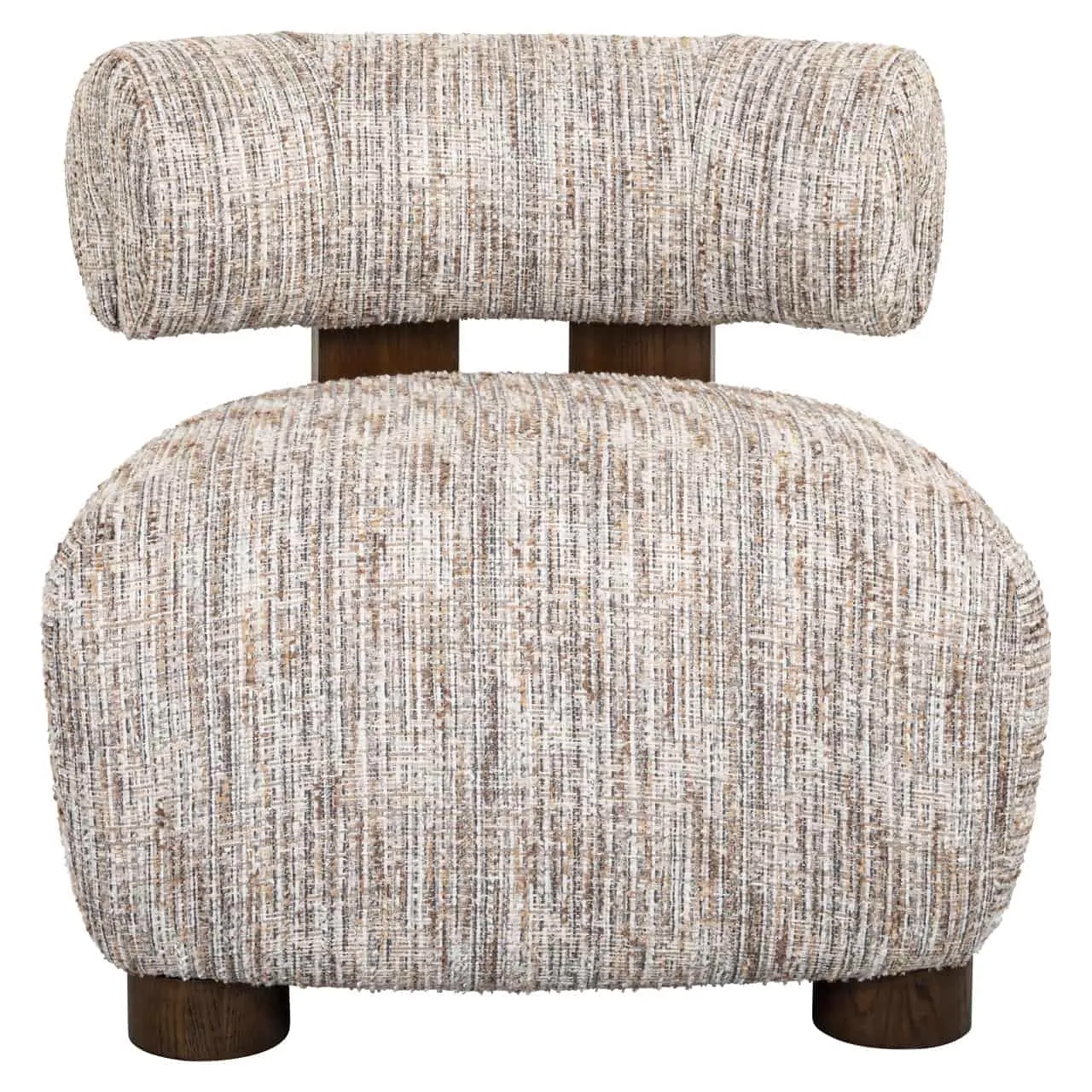 Loungesessel Arabella Greige Coco mit einer Rückenlehne und Sitzfläche aus Webstoff auf weißem Hintergrund - Richmond Interiors