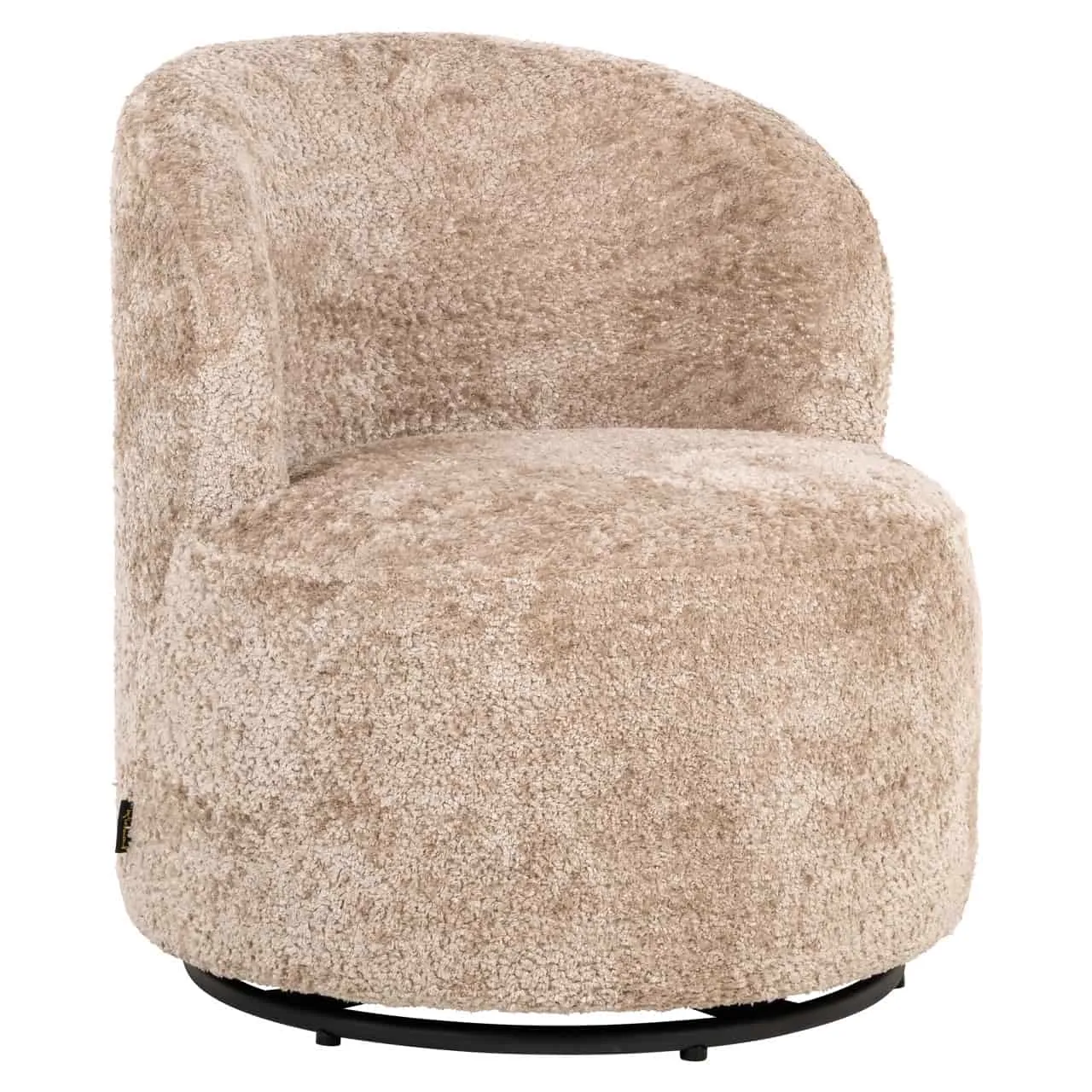 Lounge stoel Jackie sheep natural swivel kids op een witte achtergrond, schuin van voren gefotografeerd - Richmond Interiors