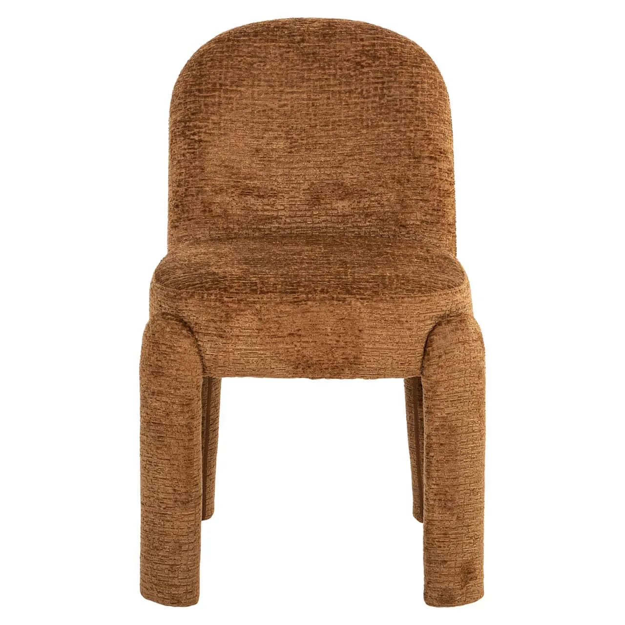 Eetkamerstoel Brandi cognac fusion op een witte achtergrond, van voren gefotografeerd - Richmond Interiors