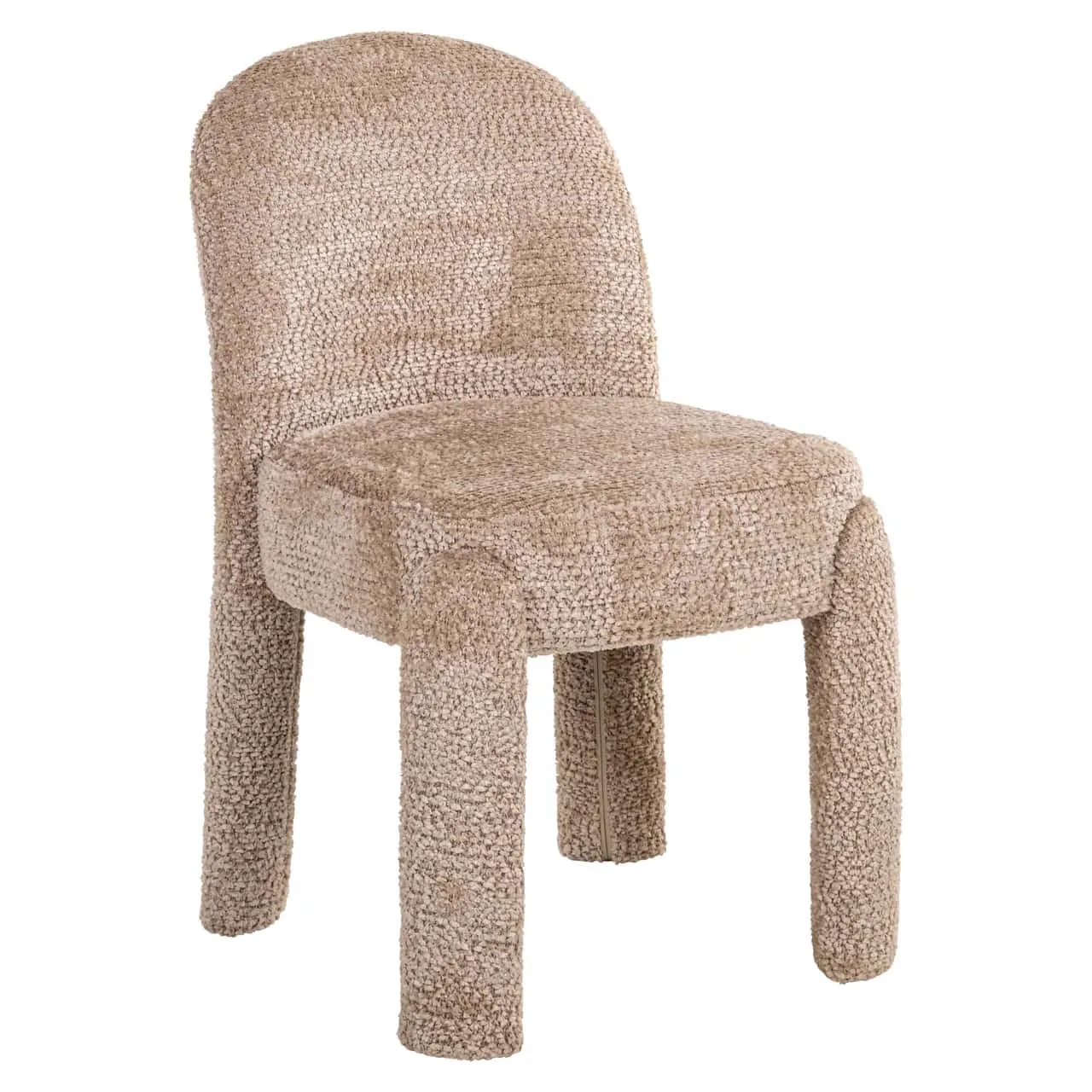 Esstuhl Brandi lovely beige mit abgerundeter Rückenlehne und Beinen, auf weißem Hintergrund fotografiert - Richmond Interiors