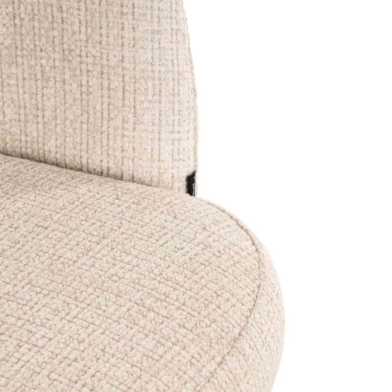 Nahaufnahme des beigen Stoffbezugs des Barhocker Nikki Niagara Beige Swivel Fire Retardant - Richmond Interiors