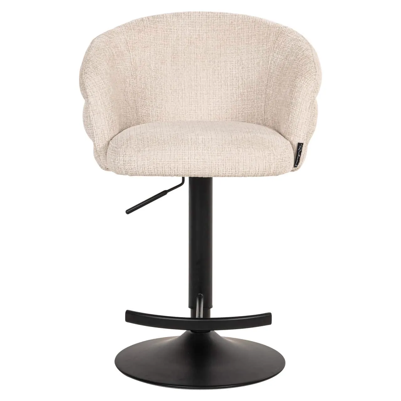 Barhocker Nikki Niagara Beige Swivel Fire Retardant auf weißem Hintergrund, Vorderansicht - Richmond Interiors