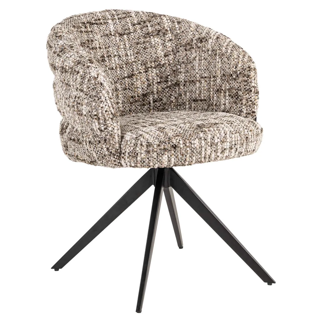 Eetkamerstoel Serenity brown omara swivel fire retardant op witte achtergrond, schuin van voren gefotografeerd - Richmond Interiors