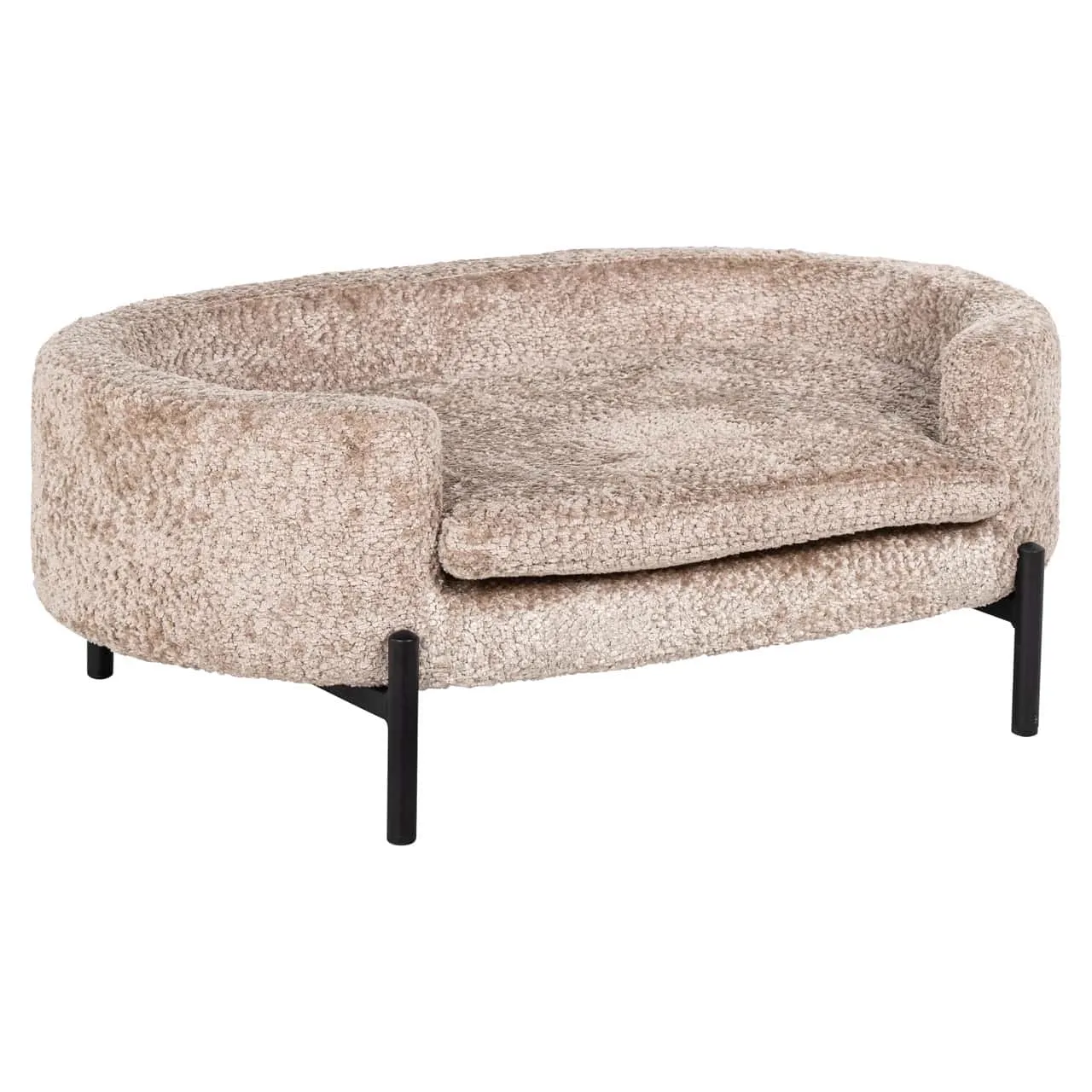 Hundebett Dolly Sheep Natur auf weißem Hintergrund, von der Seite fotografiert - Richmond Interiors