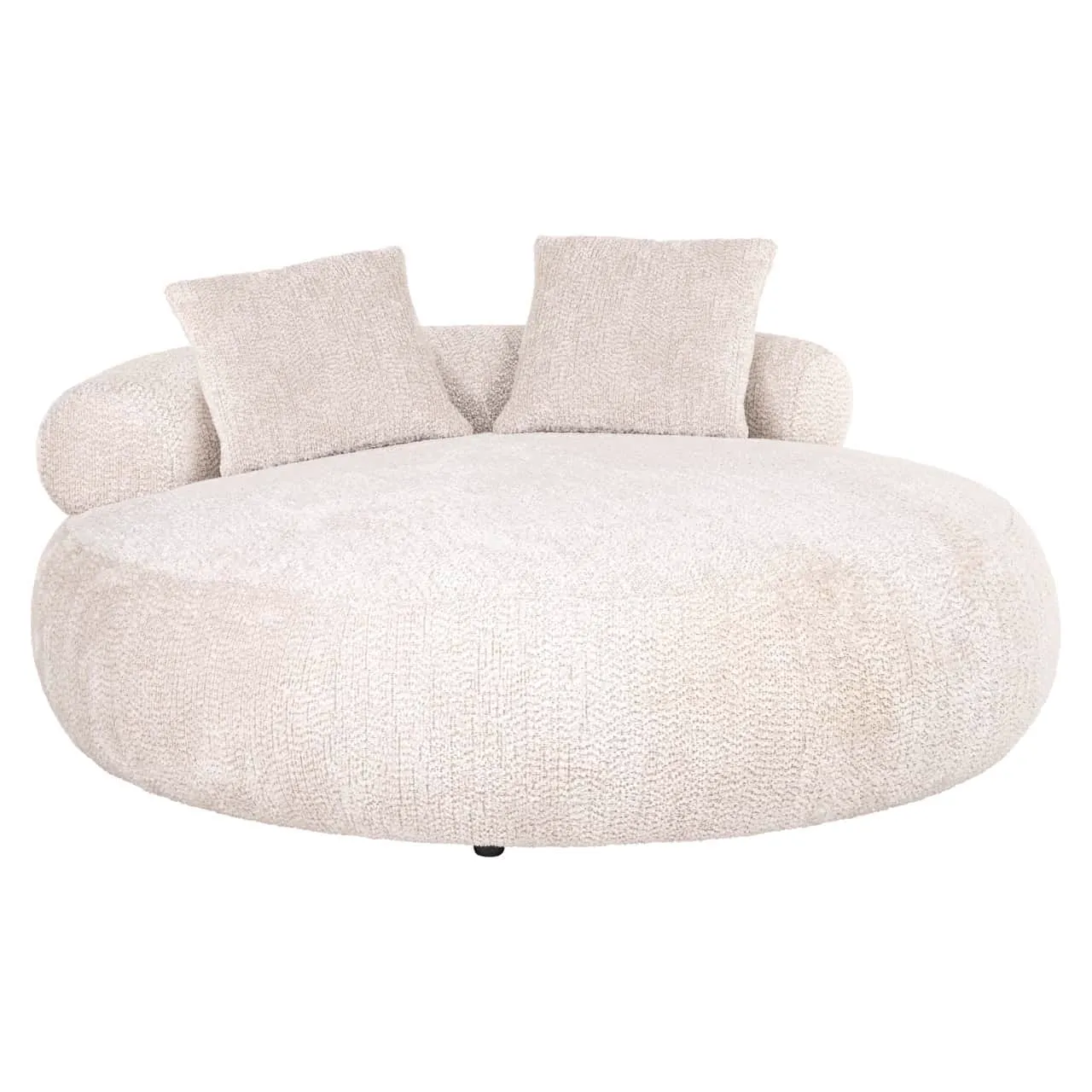 Loveseat Tivola lovely cream auf weißem Hintergrund, mit zwei Kissen und runden Armlehnen - Richmond Interiors