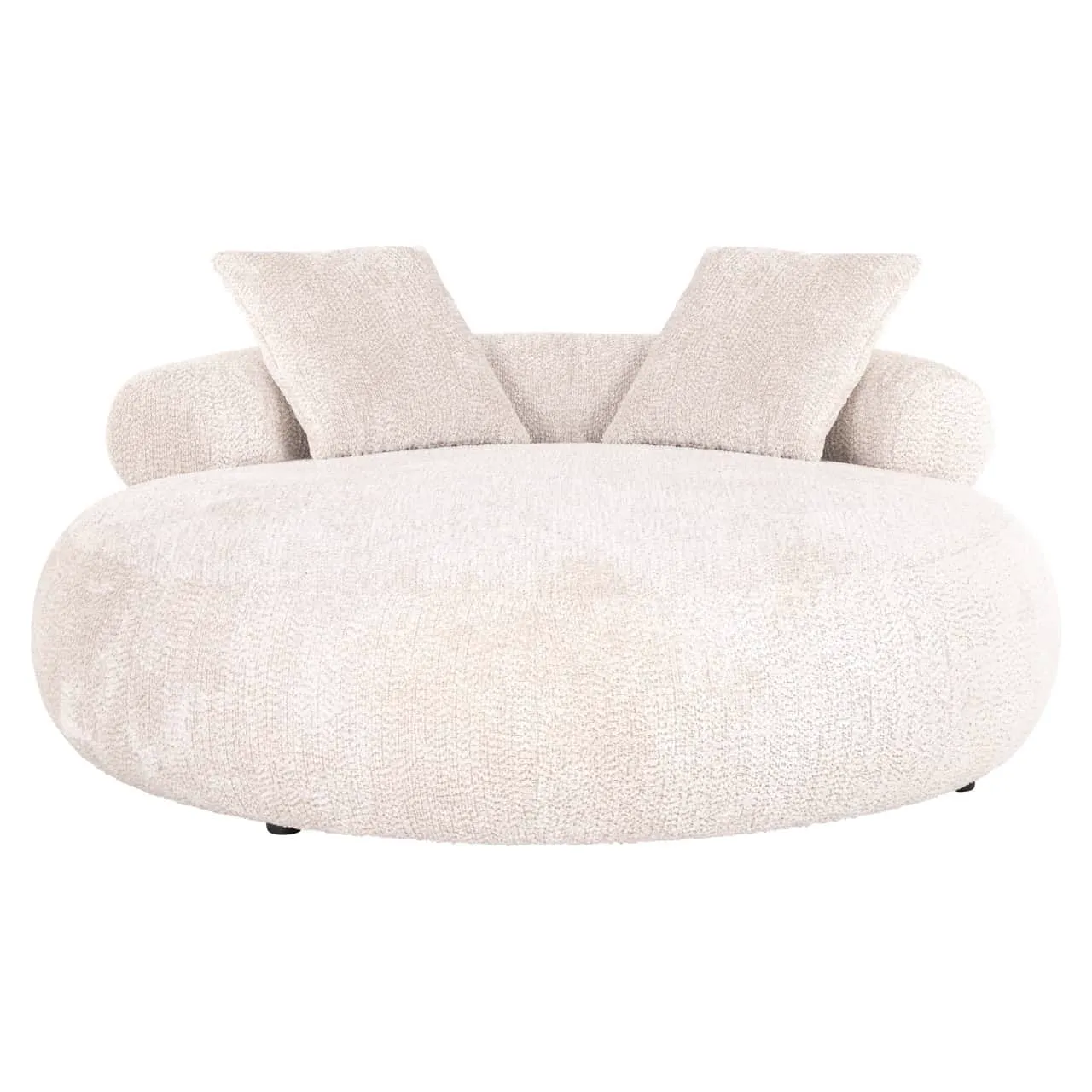 Loveseat Tivola lovely cream mit zwei Rückenkissen auf weißem Hintergrund, von vorne gesehen - Richmond Interiors