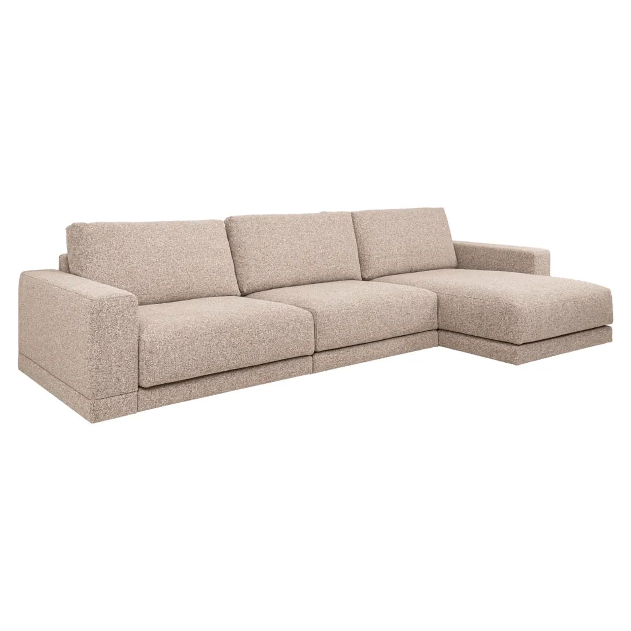 Sofa Trentino cayenne brown 3,5-Sitzer + Lounge, von vorne auf weißem Hintergrund fotografiert - Richmond Interiors