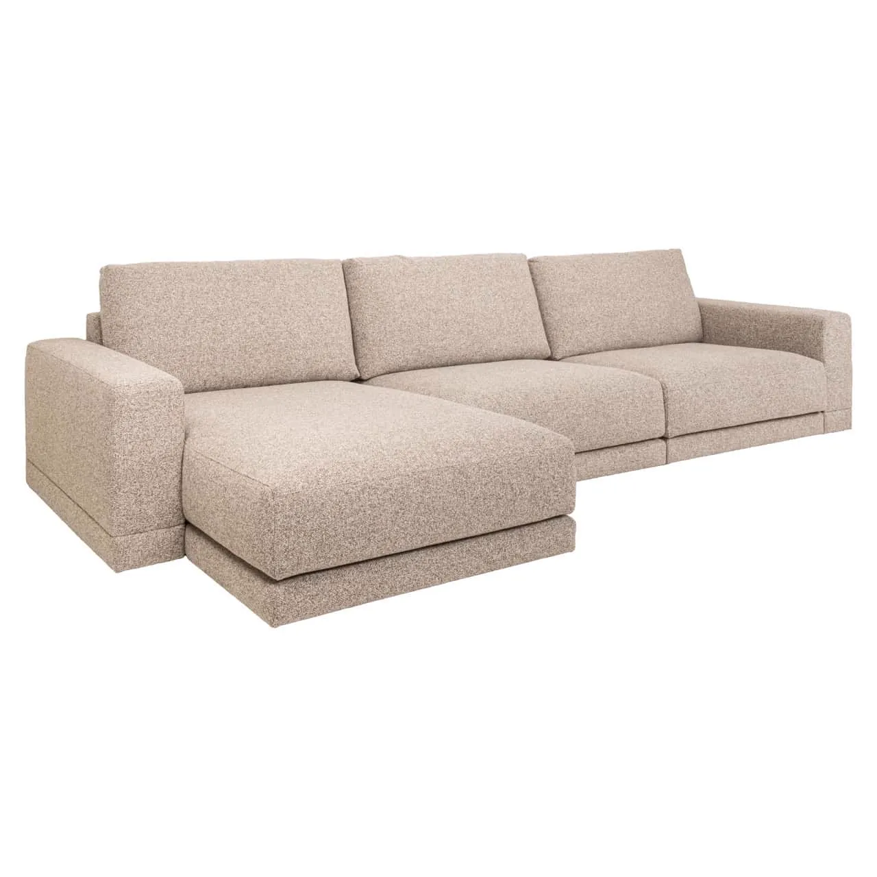 Trentino cayenne braunes 3,5-Sitzer Sofa mit Lounge links, auf weißem Hintergrund fotografiert - Richmond Interiors