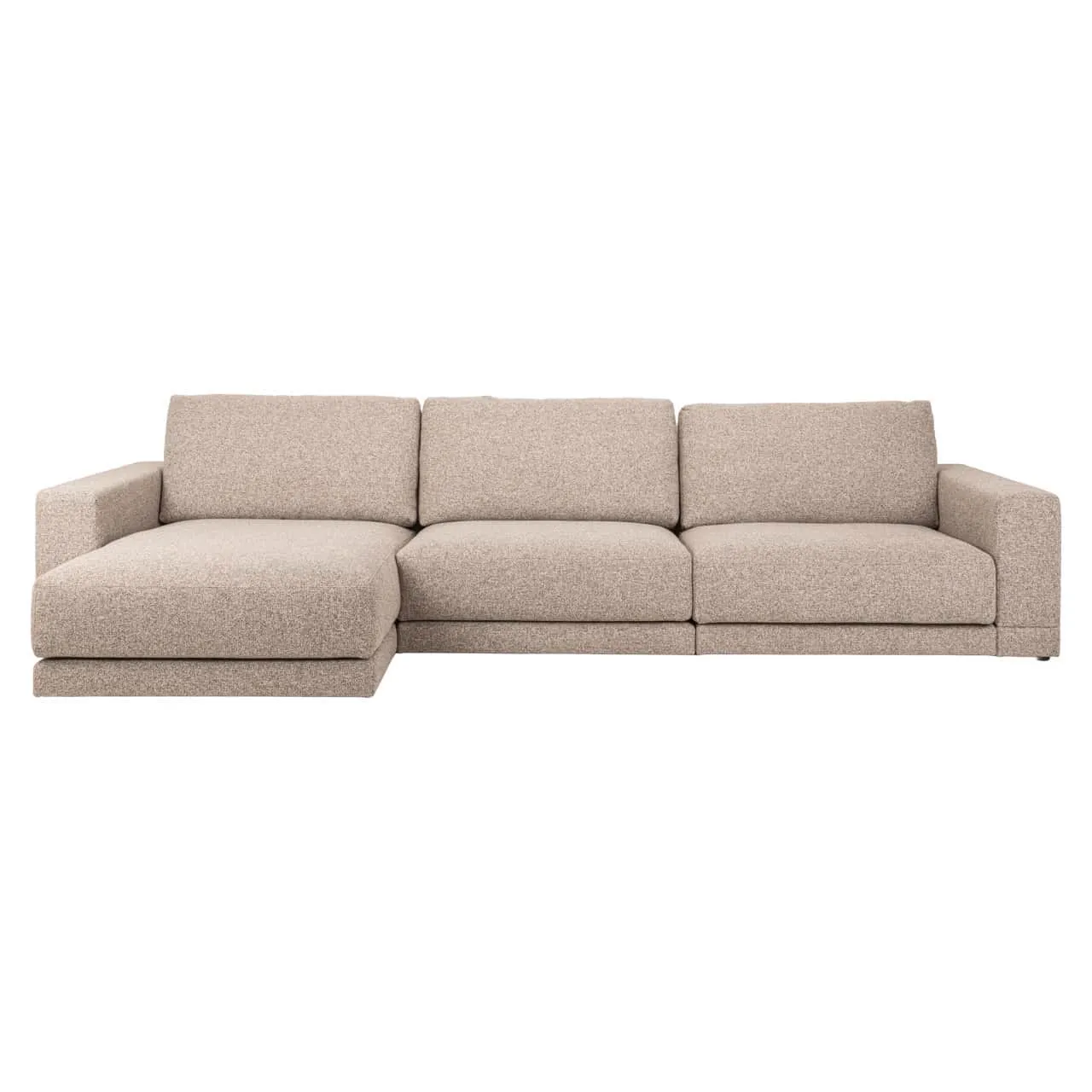 Sofa Trentino cayenne brown 3,5-Sitzer + Lounge links oder rechts auf weißem Hintergrund, Vorderansicht - Richmond Interiors
