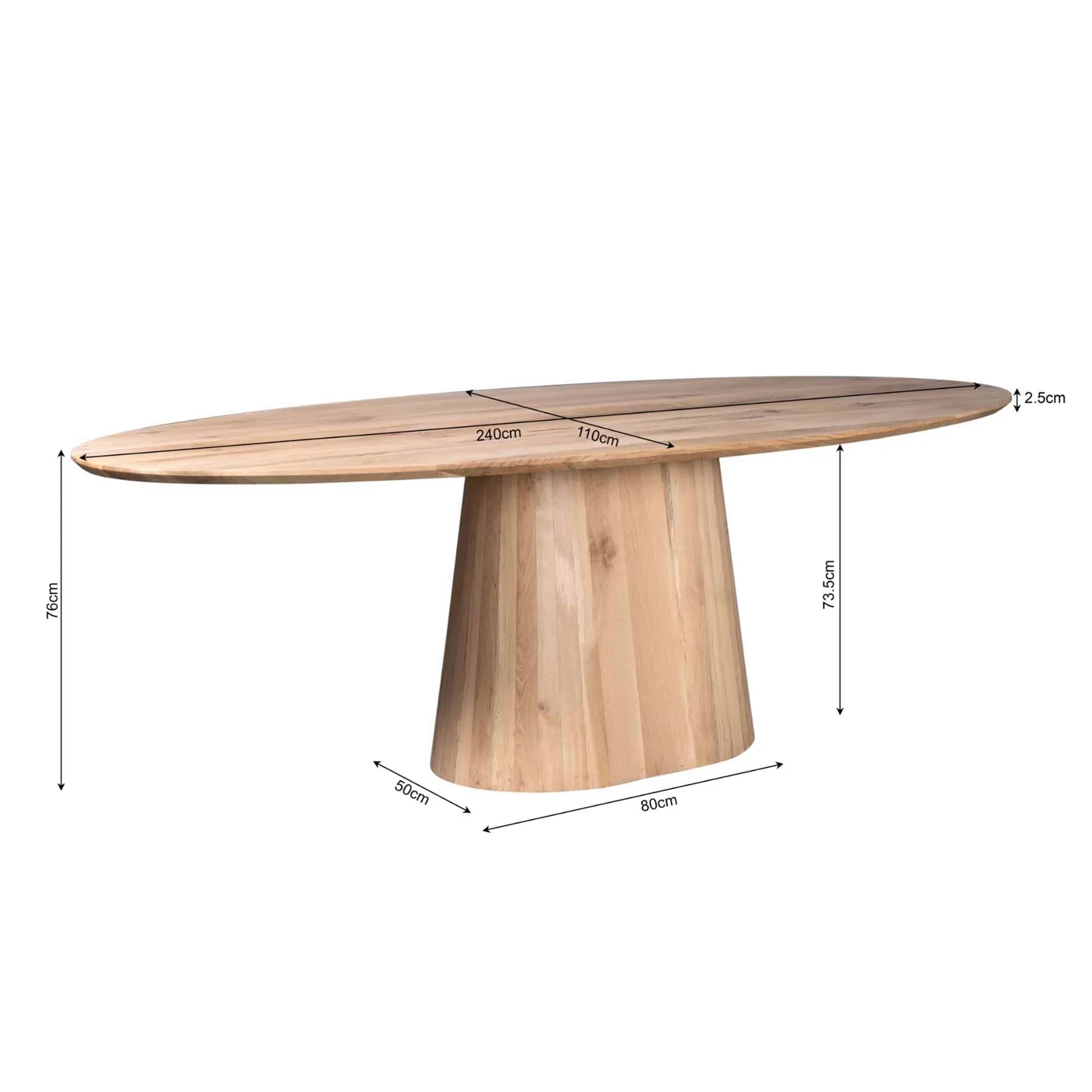 Dining Table Riga | 240 cm | Natural Oak - Starfurn