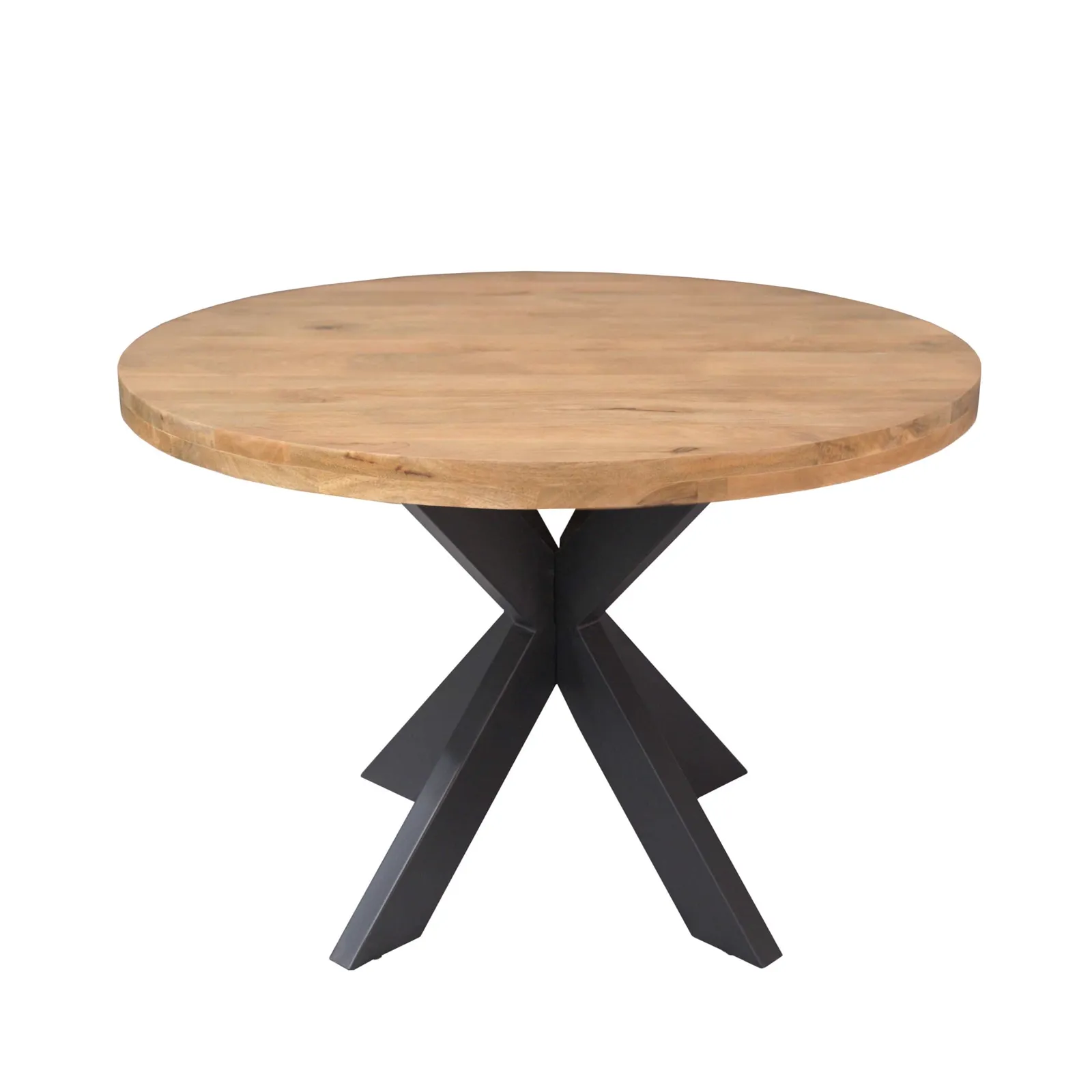Round Dakota Dining Table Natural Mango Wood 110 cm - Starfurn