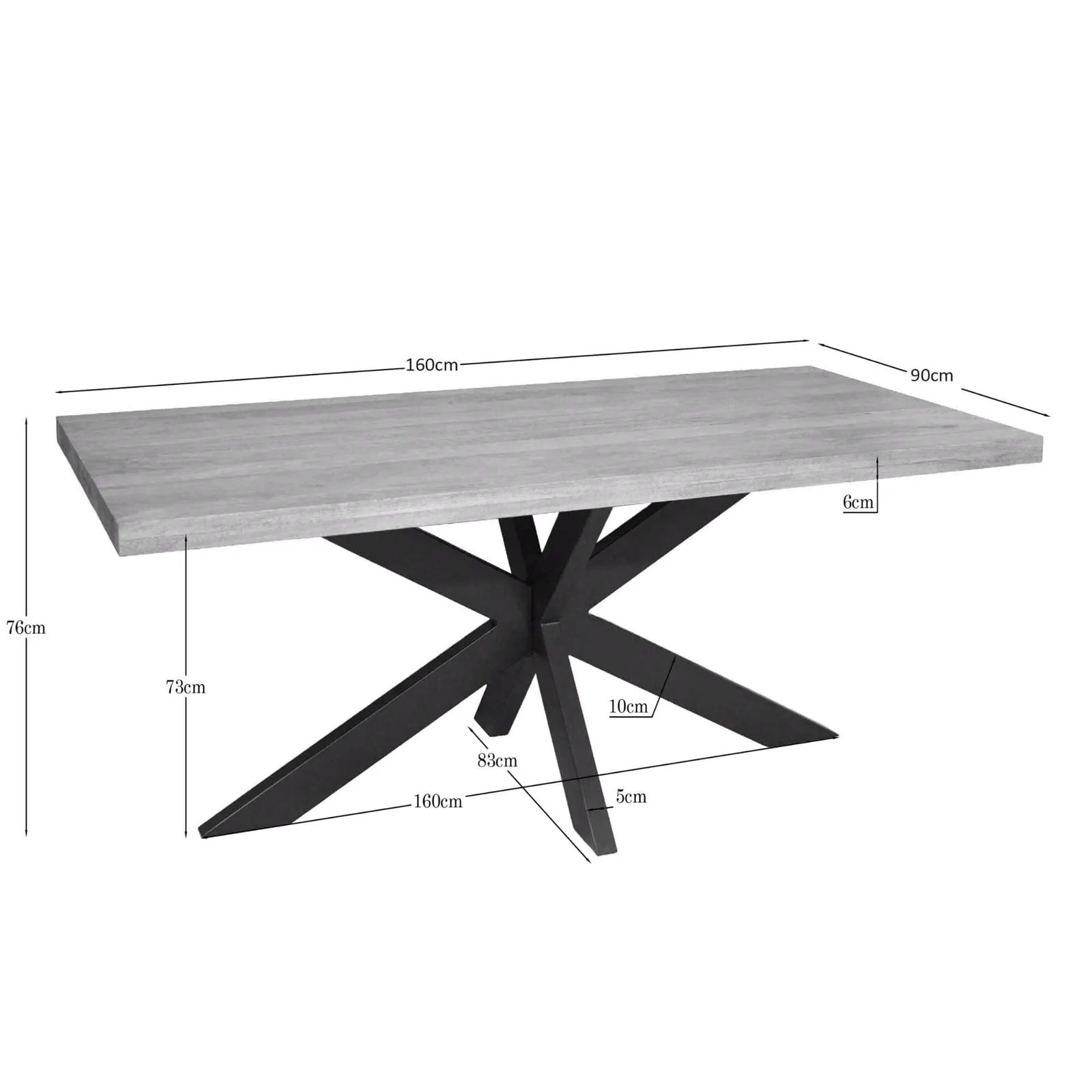 Dining Table Dakota | 160 cm | Rectangular - Starfurn