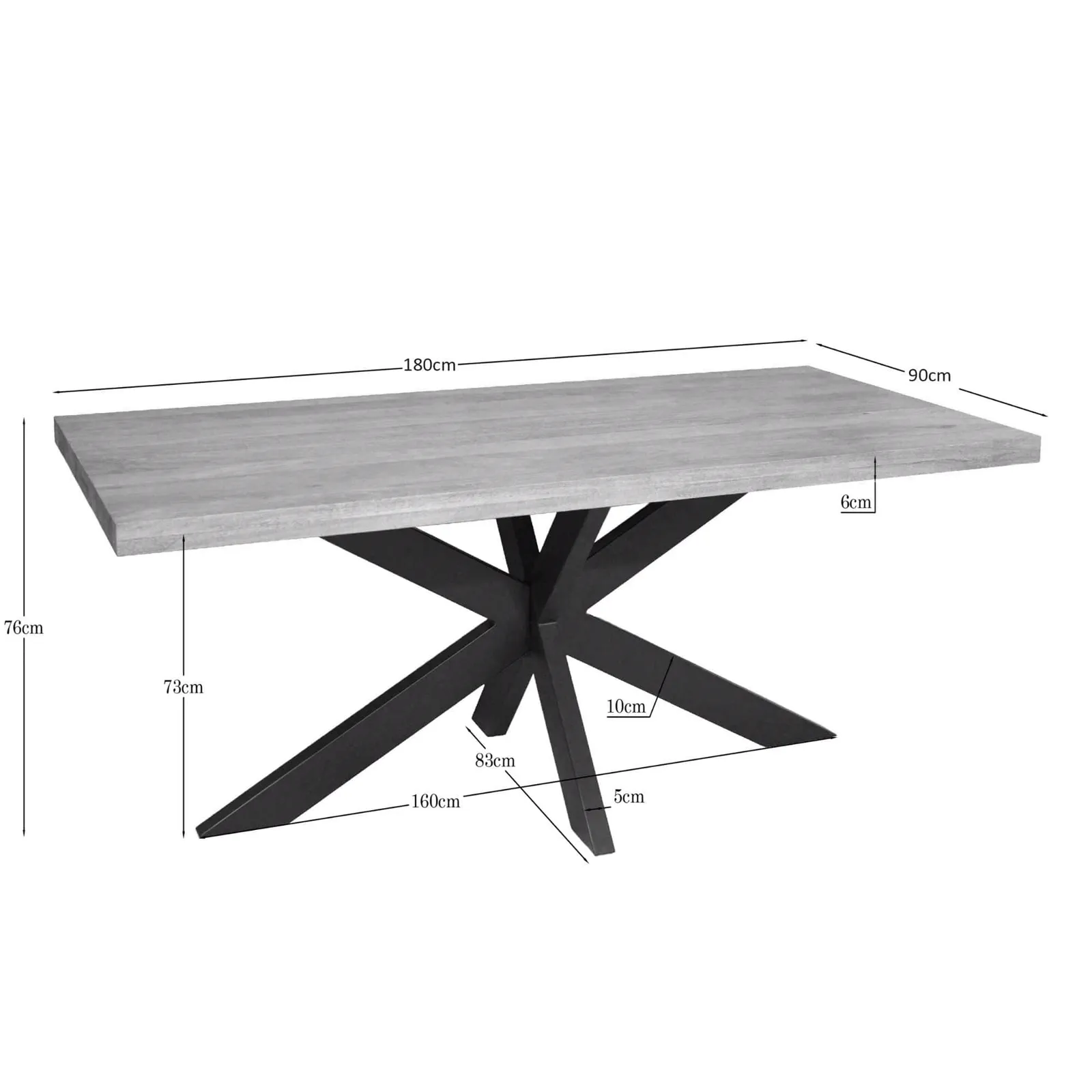 Dining Table Dakota | 180 cm | Rectangular - Starfurn