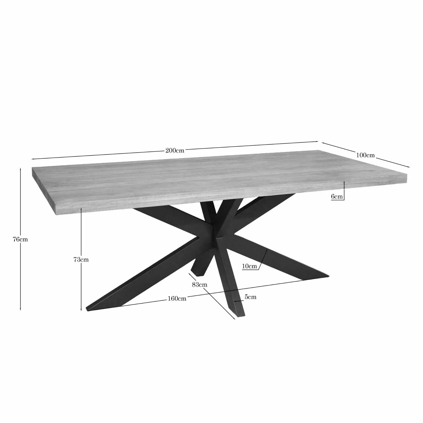 Dining table Dakota | 200 cm | Rectangle - Starfurn