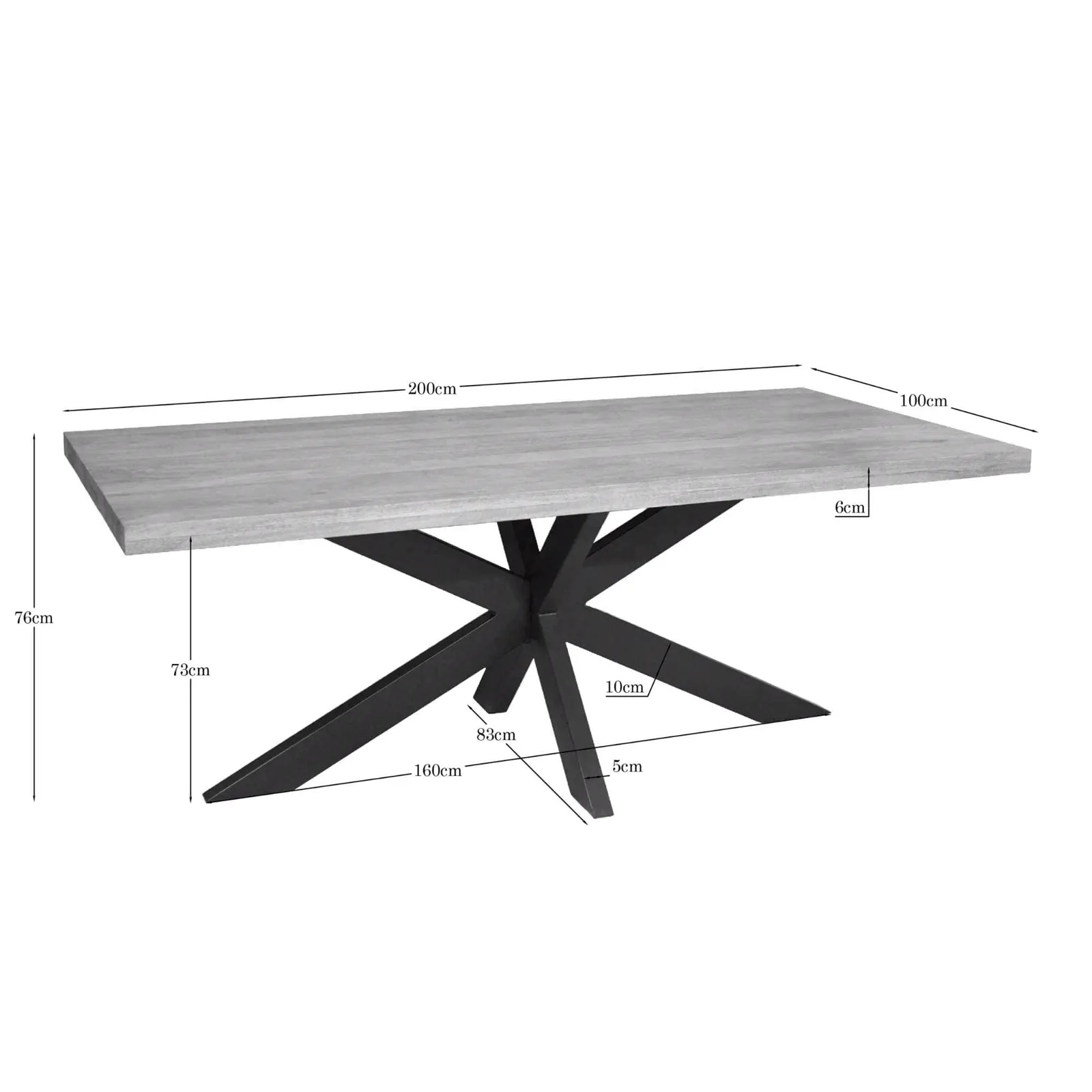 Dining table Dakota | 200 cm | Rectangle - Starfurn
