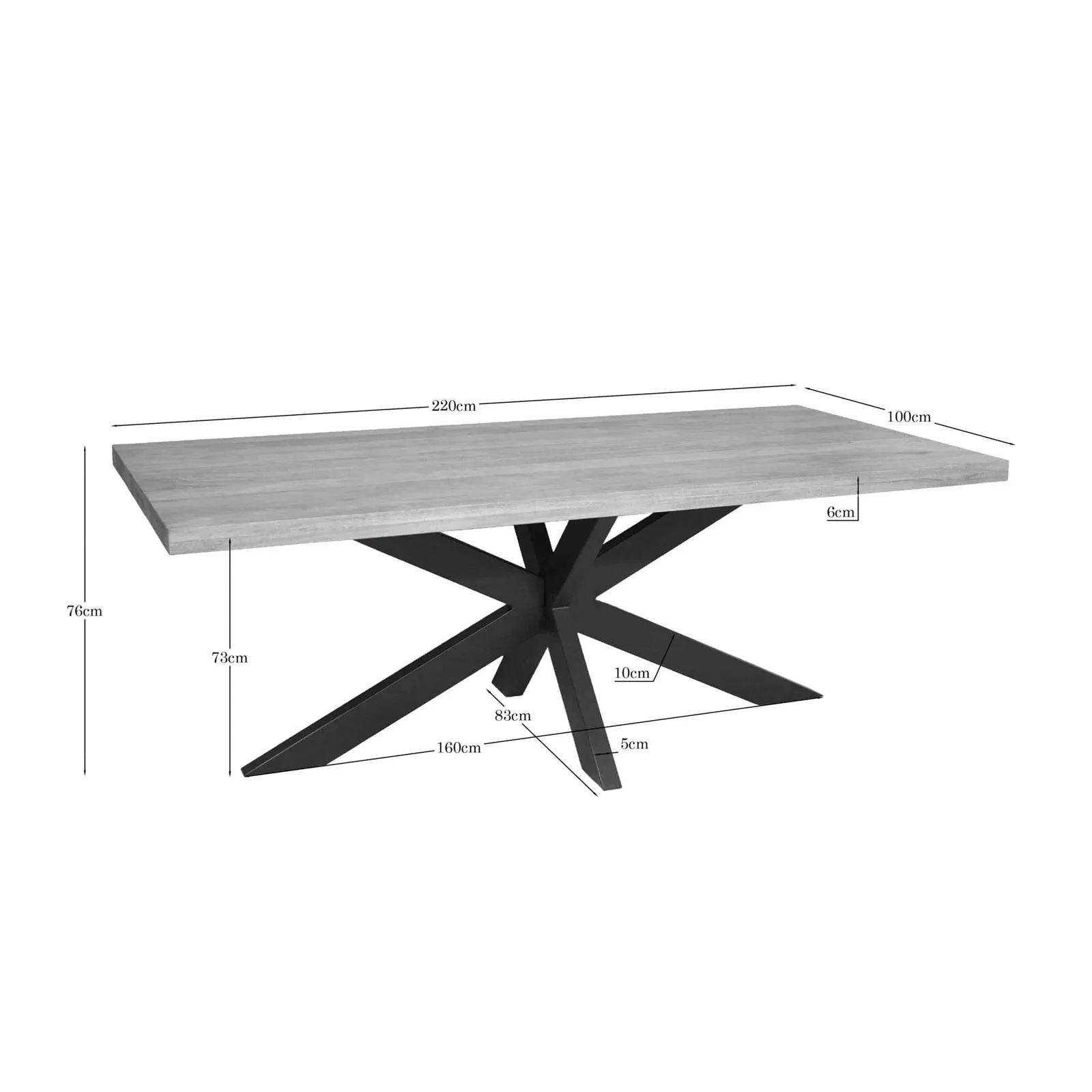 Dining Table Dakota | 220 cm | Rectangular - Starfurn