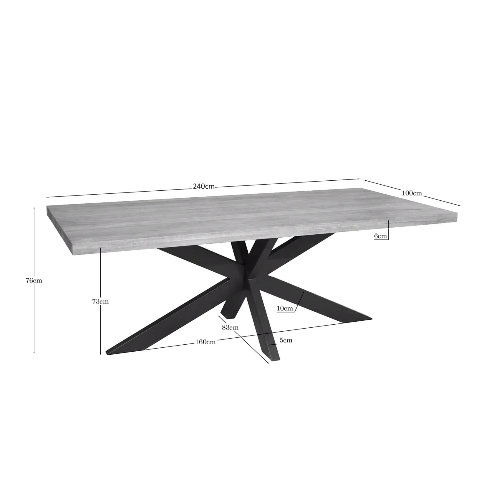 Dining Table Dakota | 240 cm | Rectangular - Starfurn